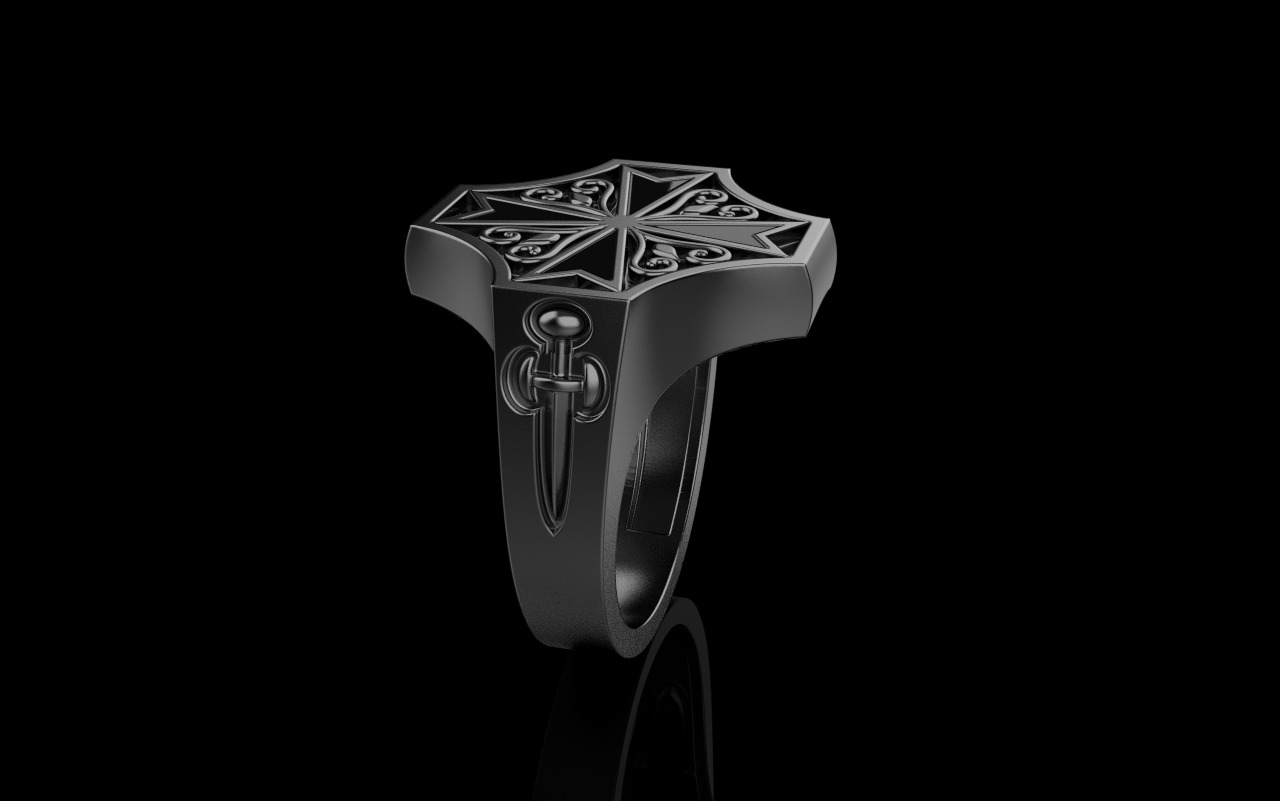 man signet ring model 1033 3D print model_19