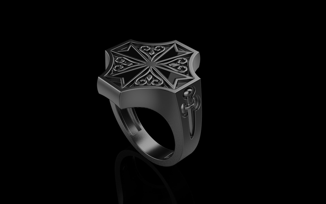 man signet ring model 1033 3D print model_27