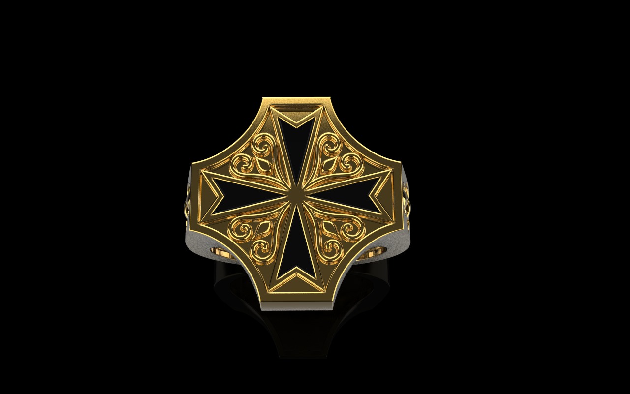 man signet ring model 1033 3D print model_13