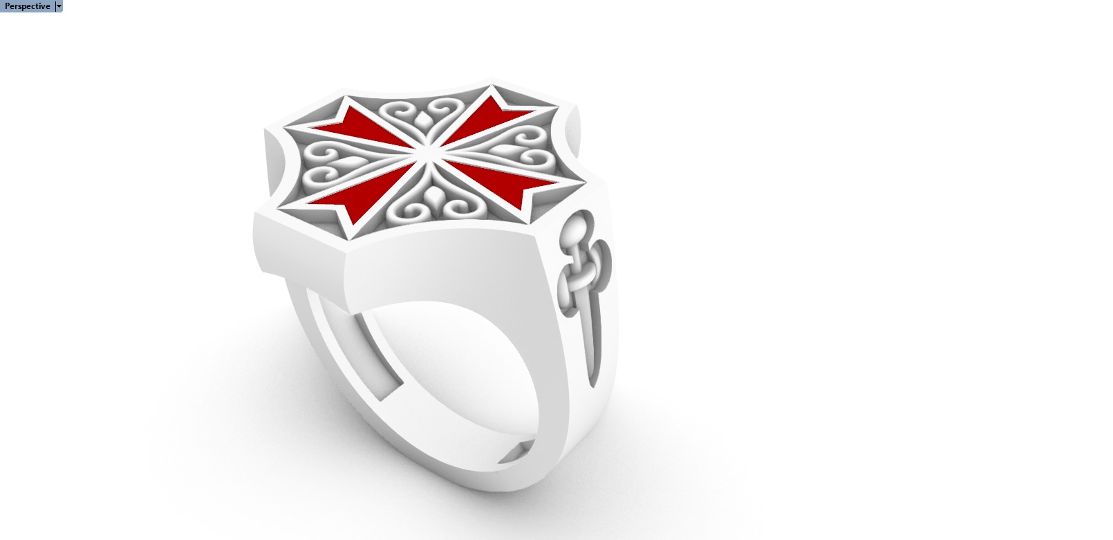 man signet ring model 1033 3D print model_33