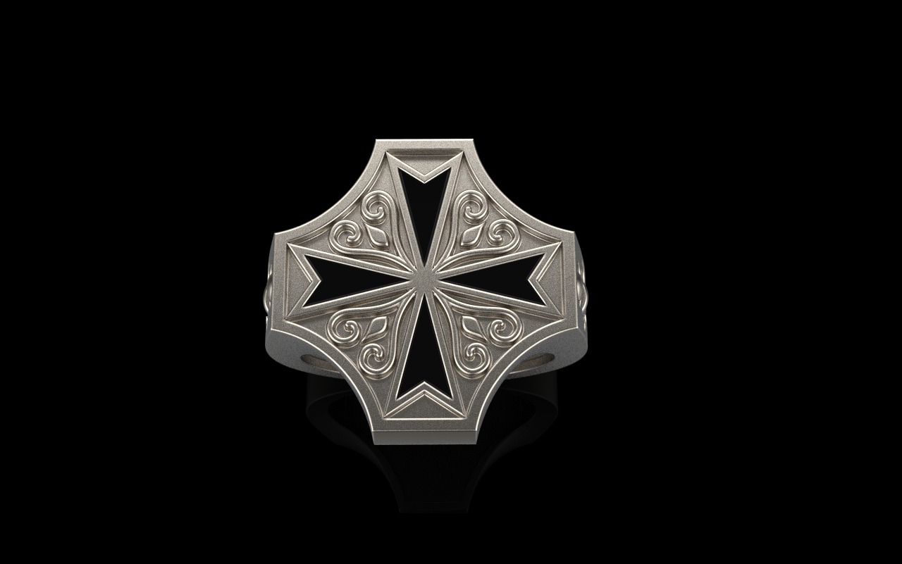 man signet ring model 1033 3D print model_9