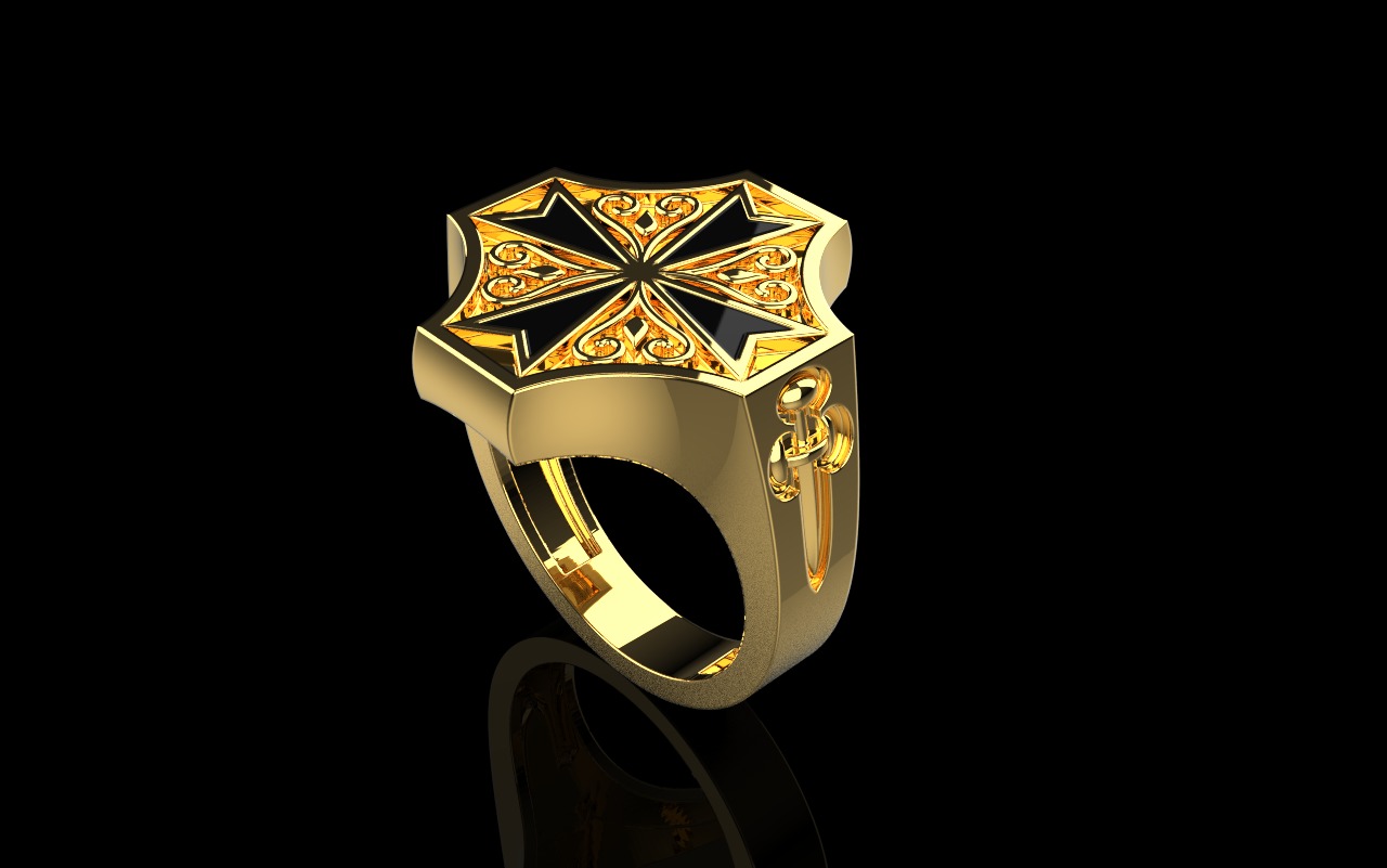 man signet ring model 1033 3D print model_24