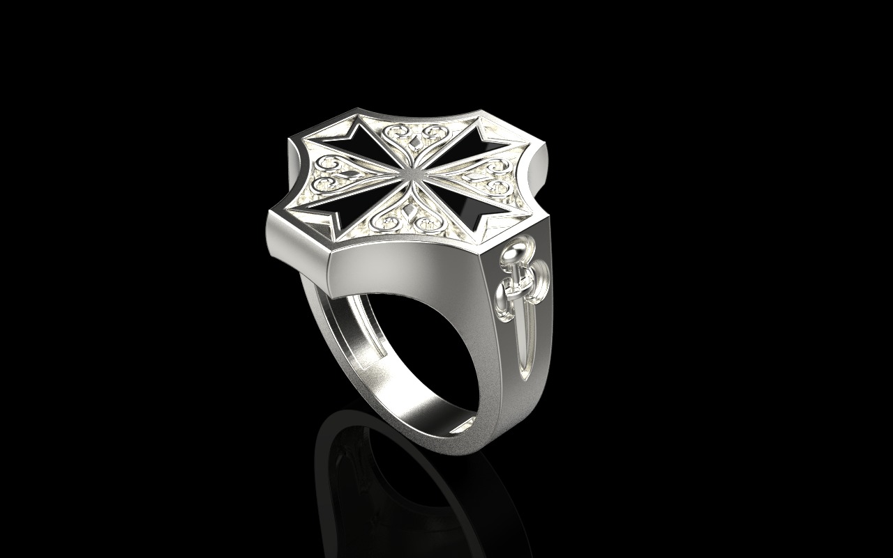 man signet ring model 1033 3D print model_28