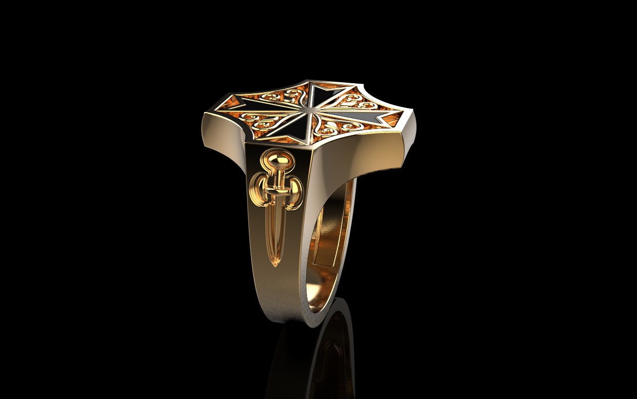 man signet ring model 1033 3D print model_1