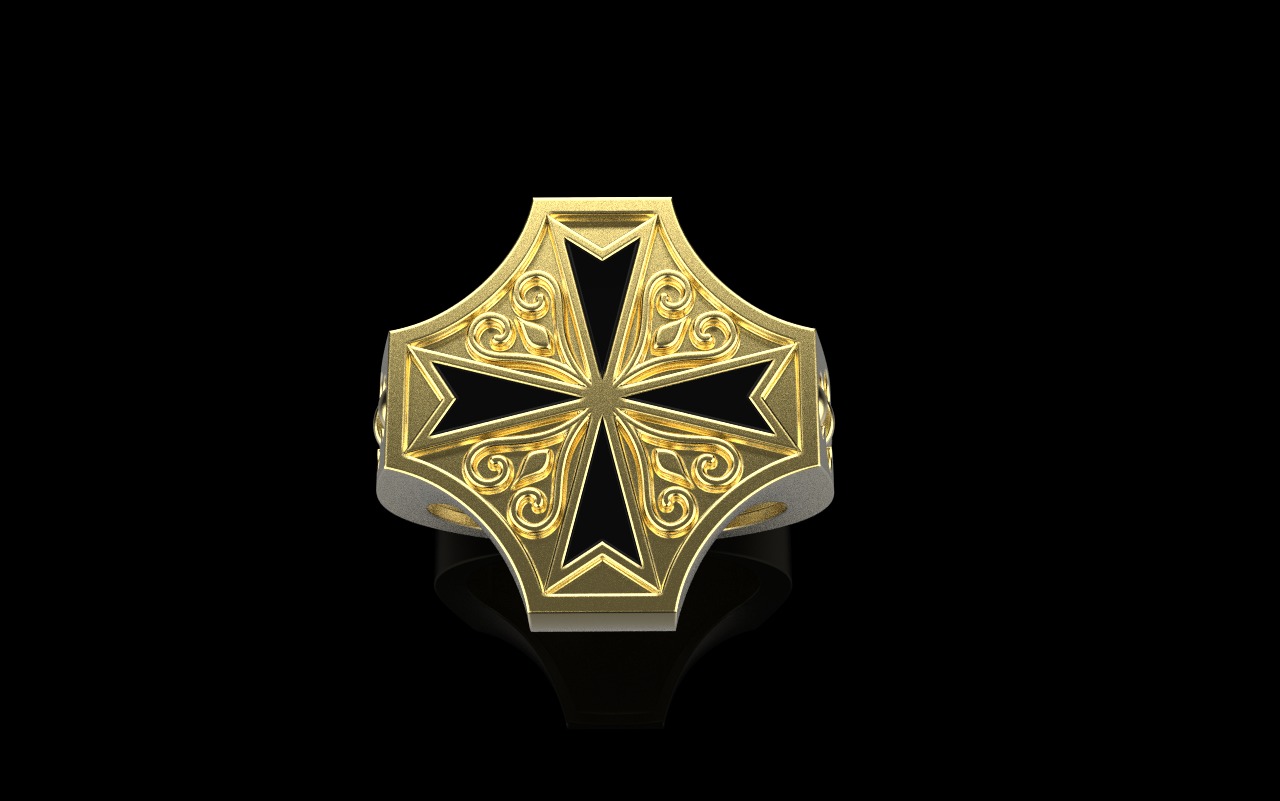 man signet ring model 1033 3D print model_7