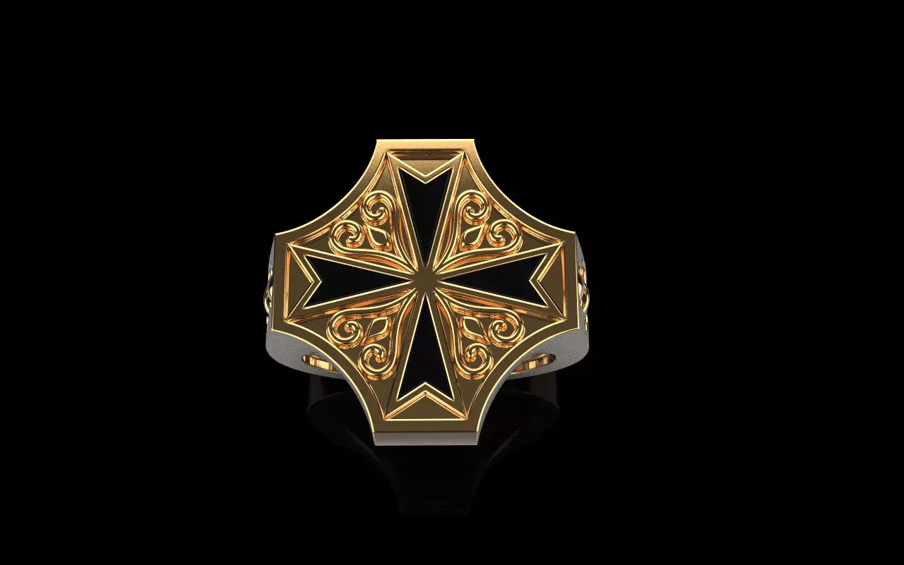 man signet ring model 1033 3D print model_0