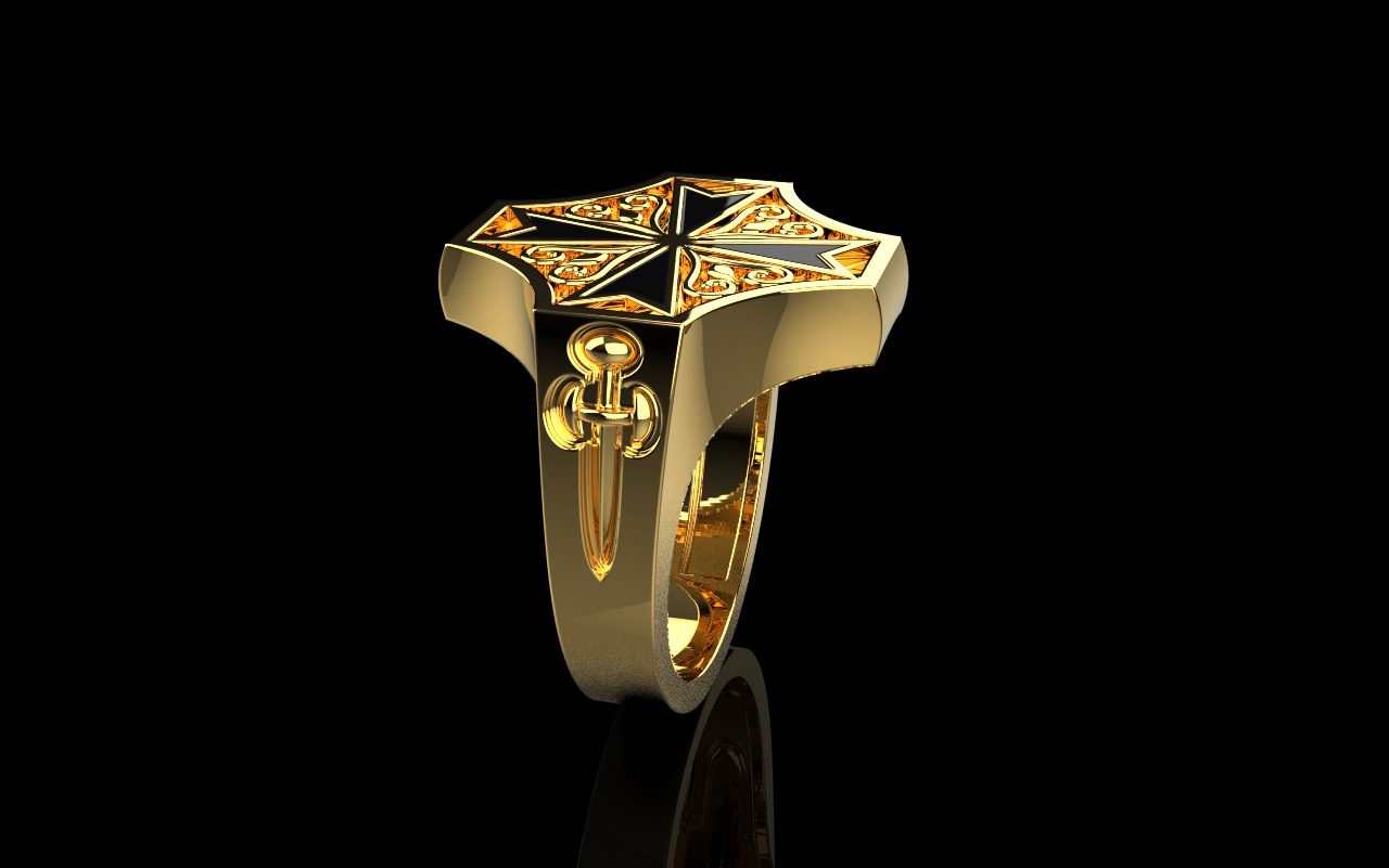 man signet ring model 1033 3D print model_16