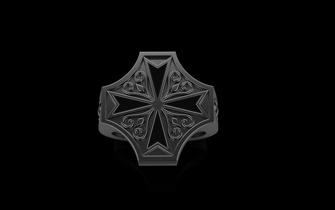 man signet ring model 1033 3D print model_11