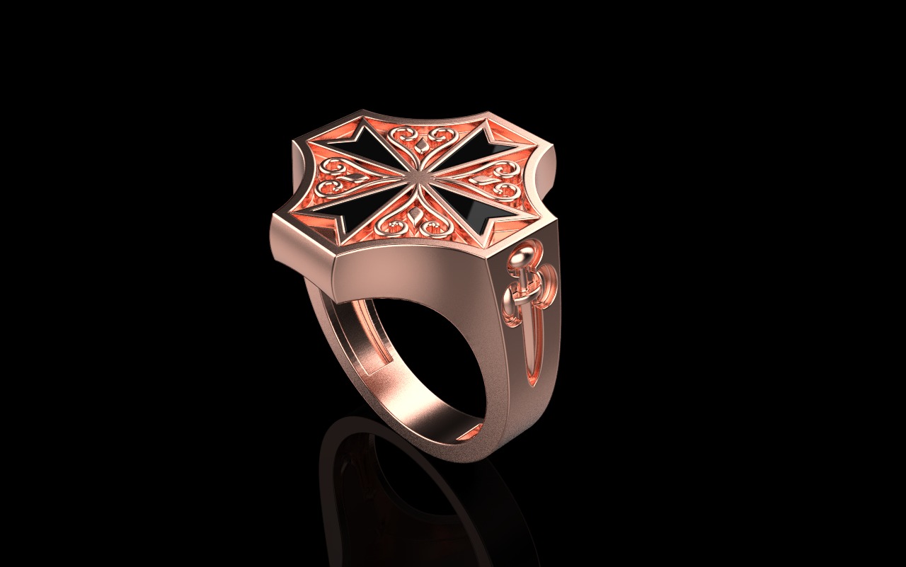 man signet ring model 1033 3D print model_25