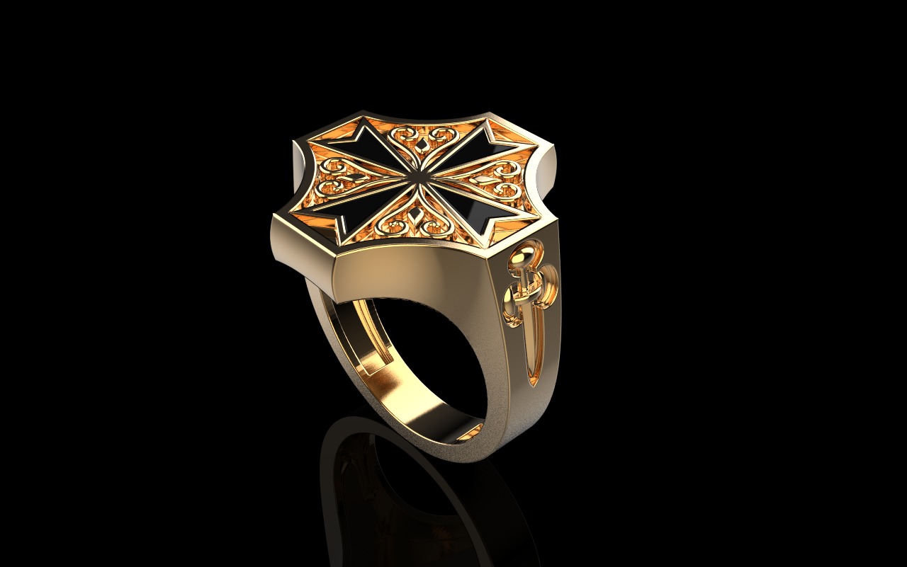 man signet ring model 1033 3D print model_2