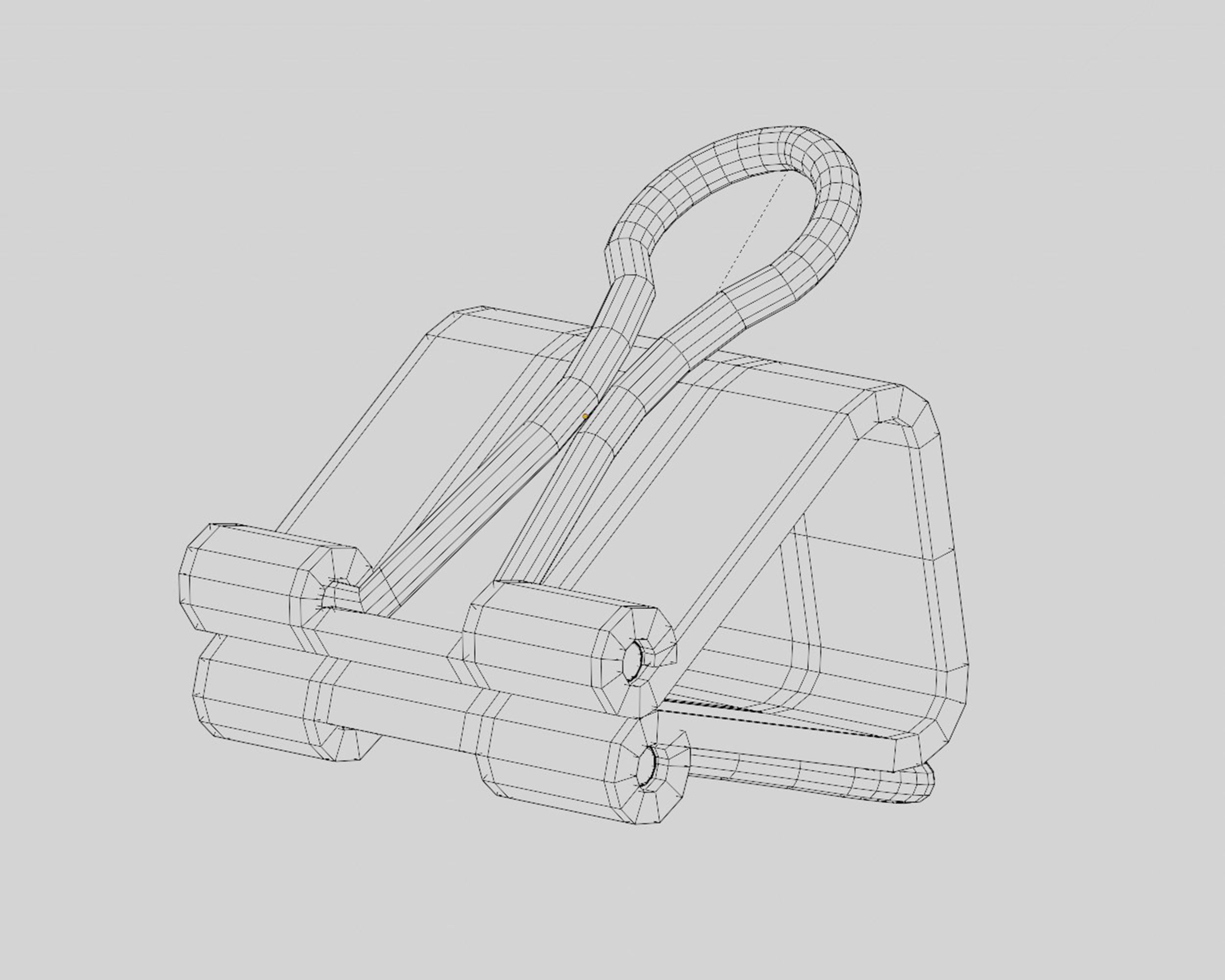 Binder Clip Low-poly 3D model_7