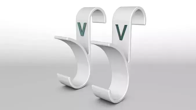 Letter V 3D Printed Towel Hook Wall Hanger  3D print model