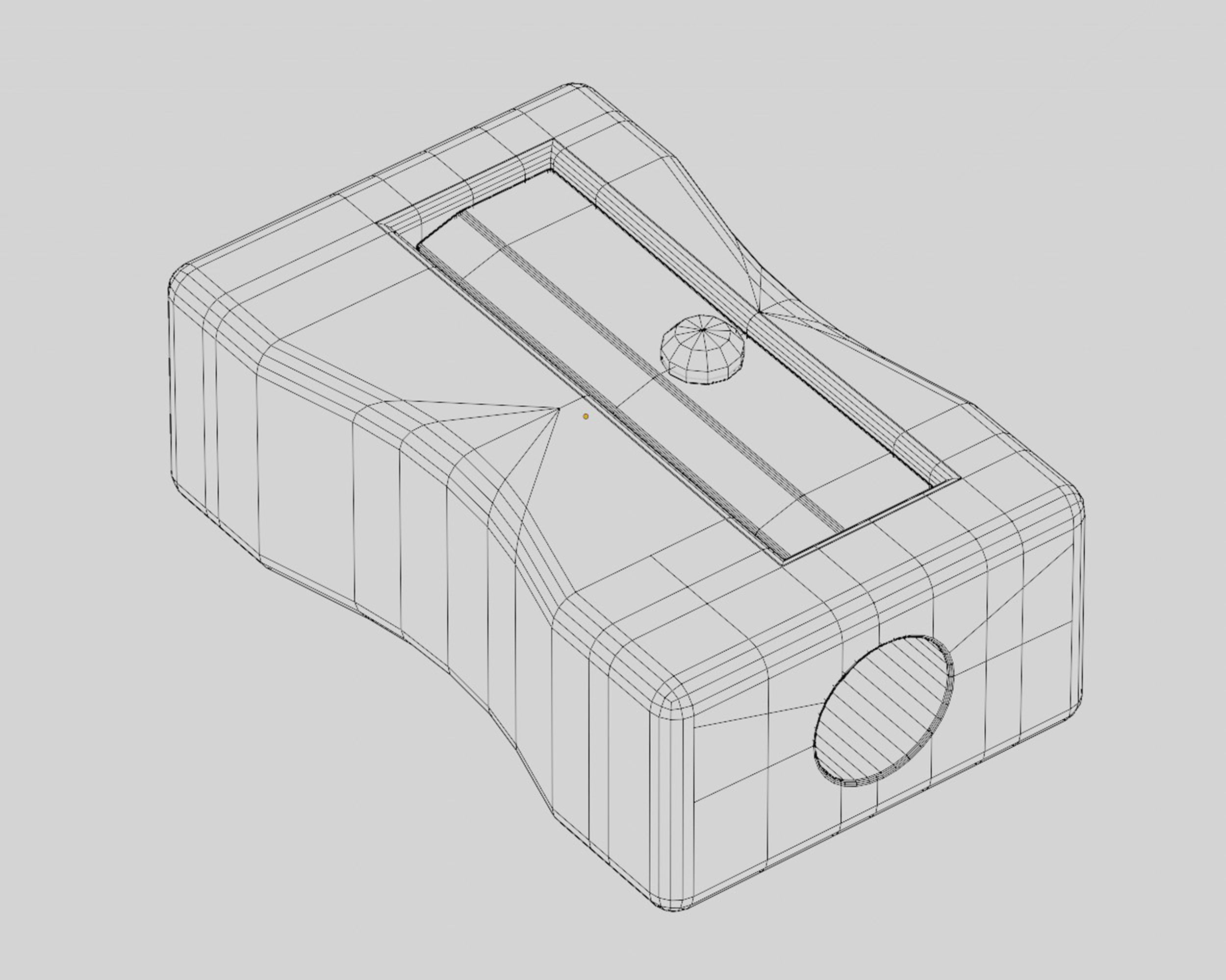 Pencil sharpener Low-poly 3D model_6