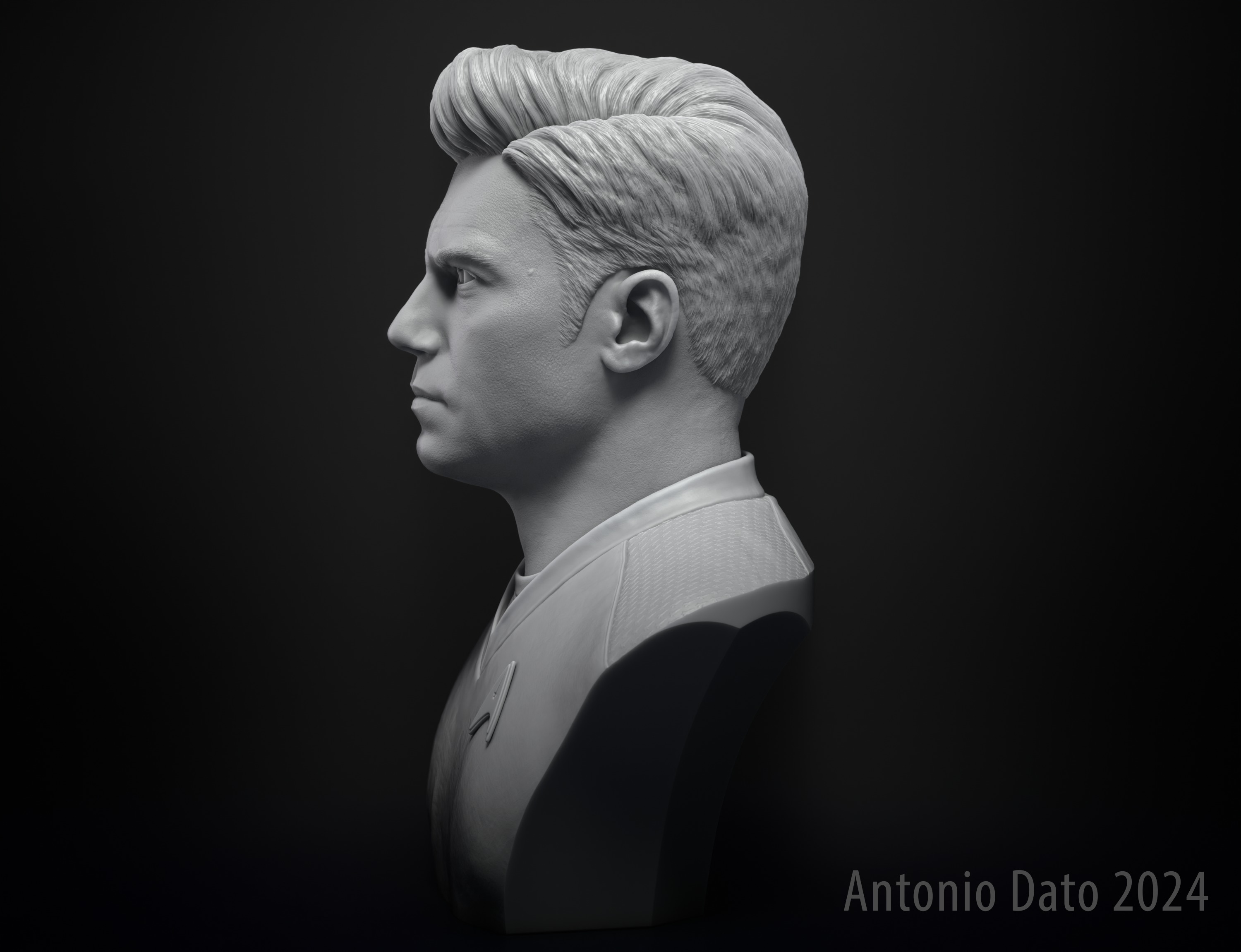 Anson Mount as Christopher Pike Bust Printable 3D Model 3D print model_13