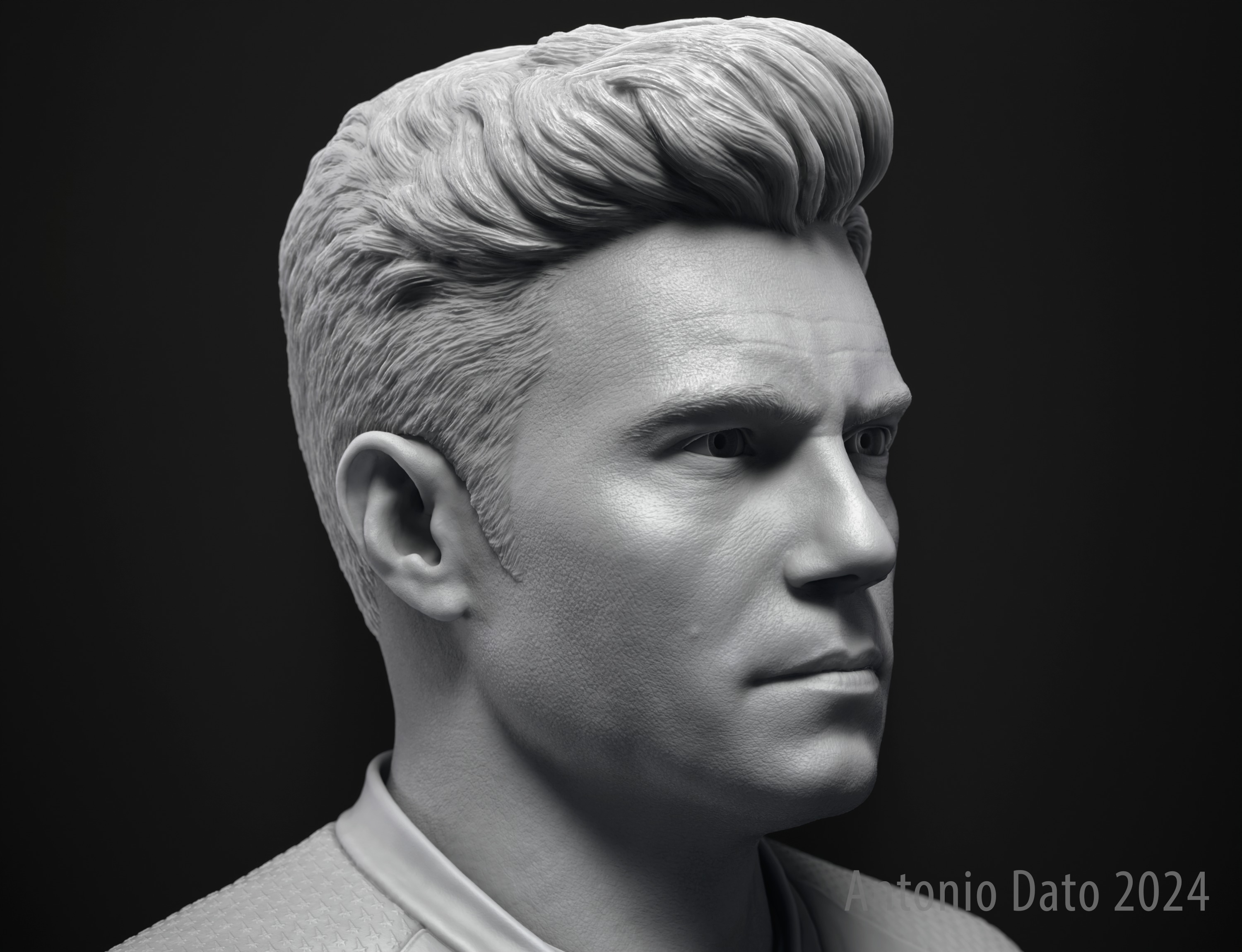 Anson Mount as Christopher Pike Bust Printable 3D Model 3D print model_4