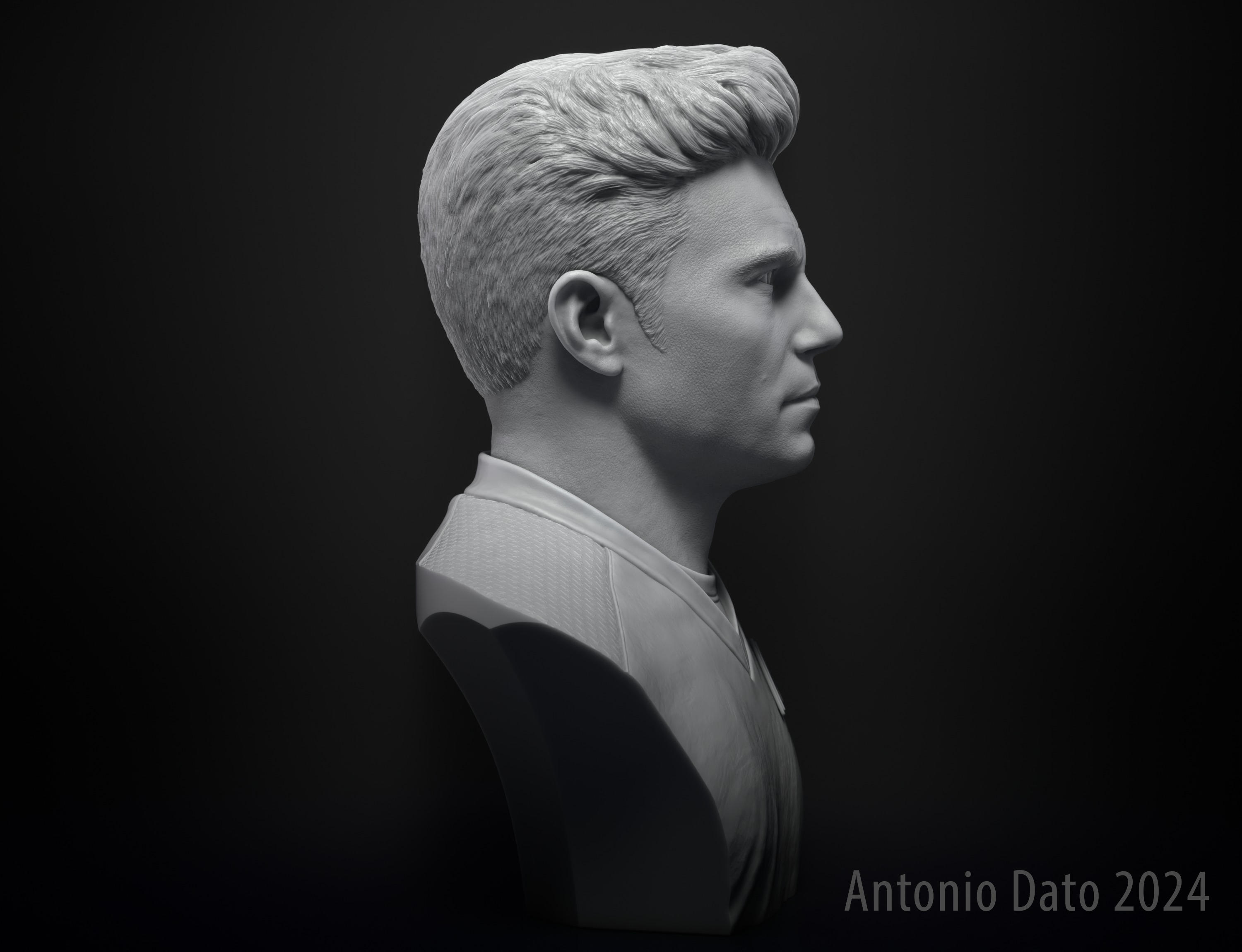 Anson Mount as Christopher Pike Bust Printable 3D Model 3D print model_14