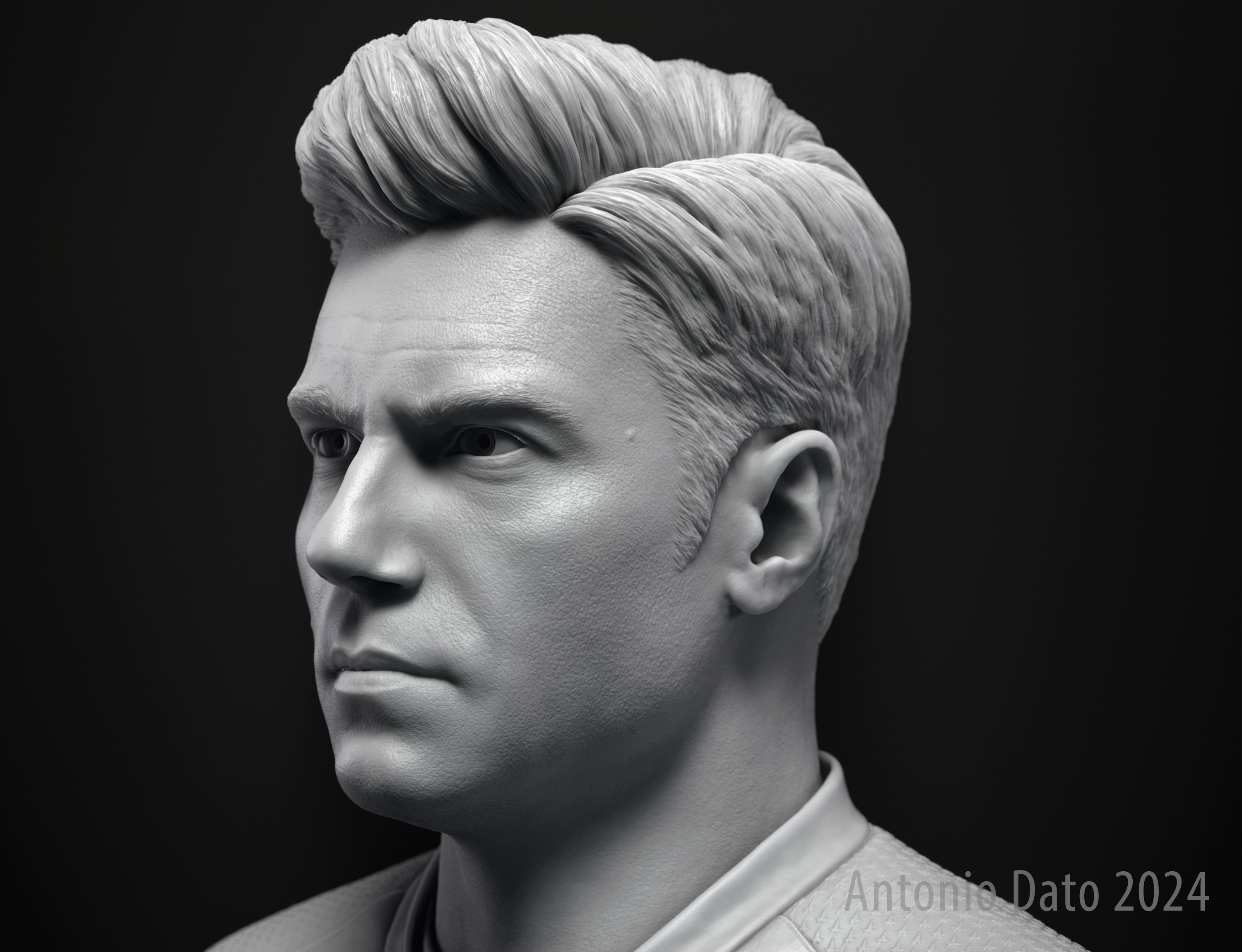 Anson Mount as Christopher Pike Bust Printable 3D Model 3D print model_5