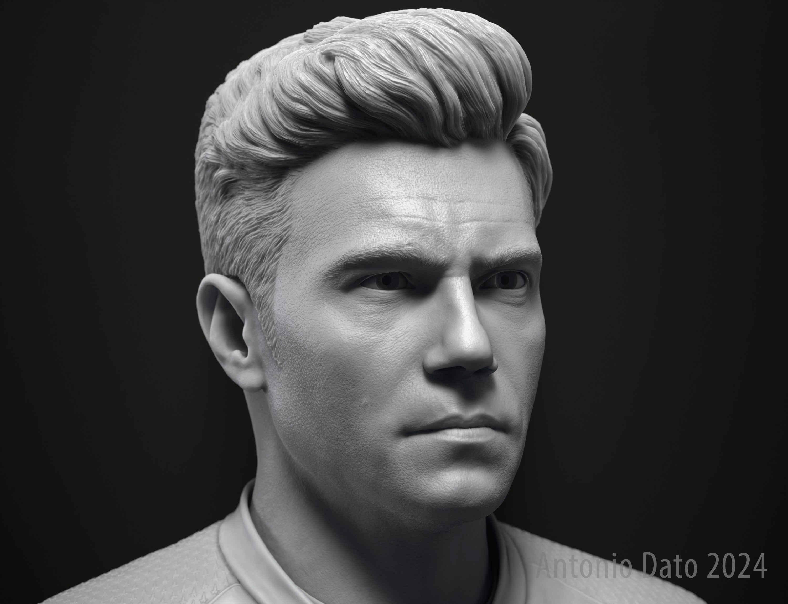 Anson Mount as Christopher Pike Bust Printable 3D Model 3D print model_2