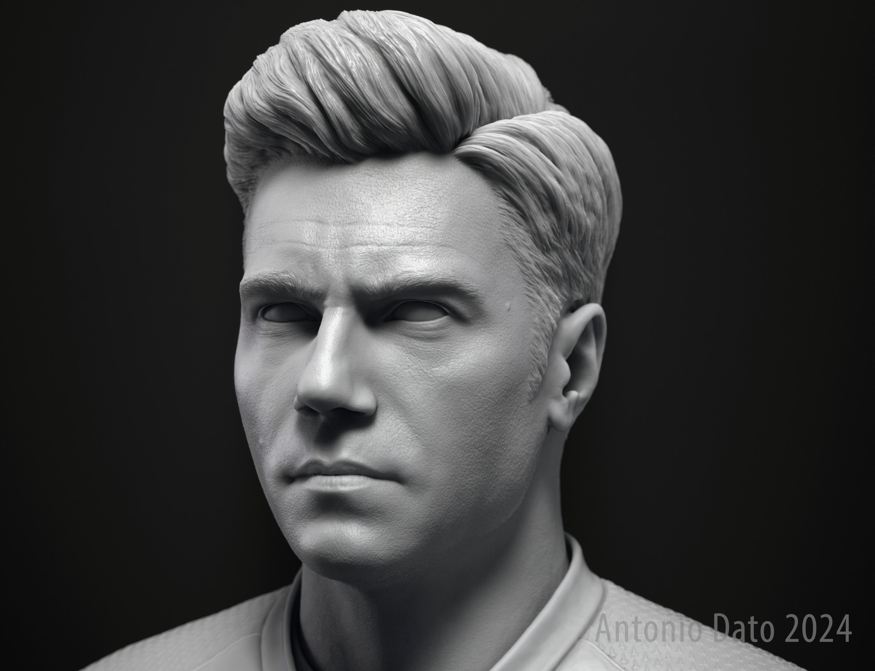 Anson Mount as Christopher Pike Bust Printable 3D Model 3D print model_1