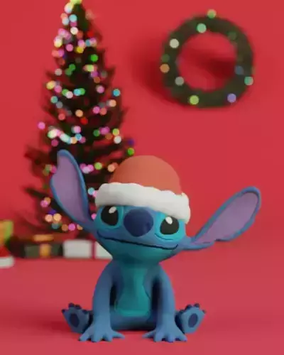 Stitch christmas Free 3D print model Stitch christmas Free 3D print model