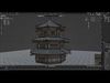 Chinese Temple Low Poly Low-poly 3D model_1