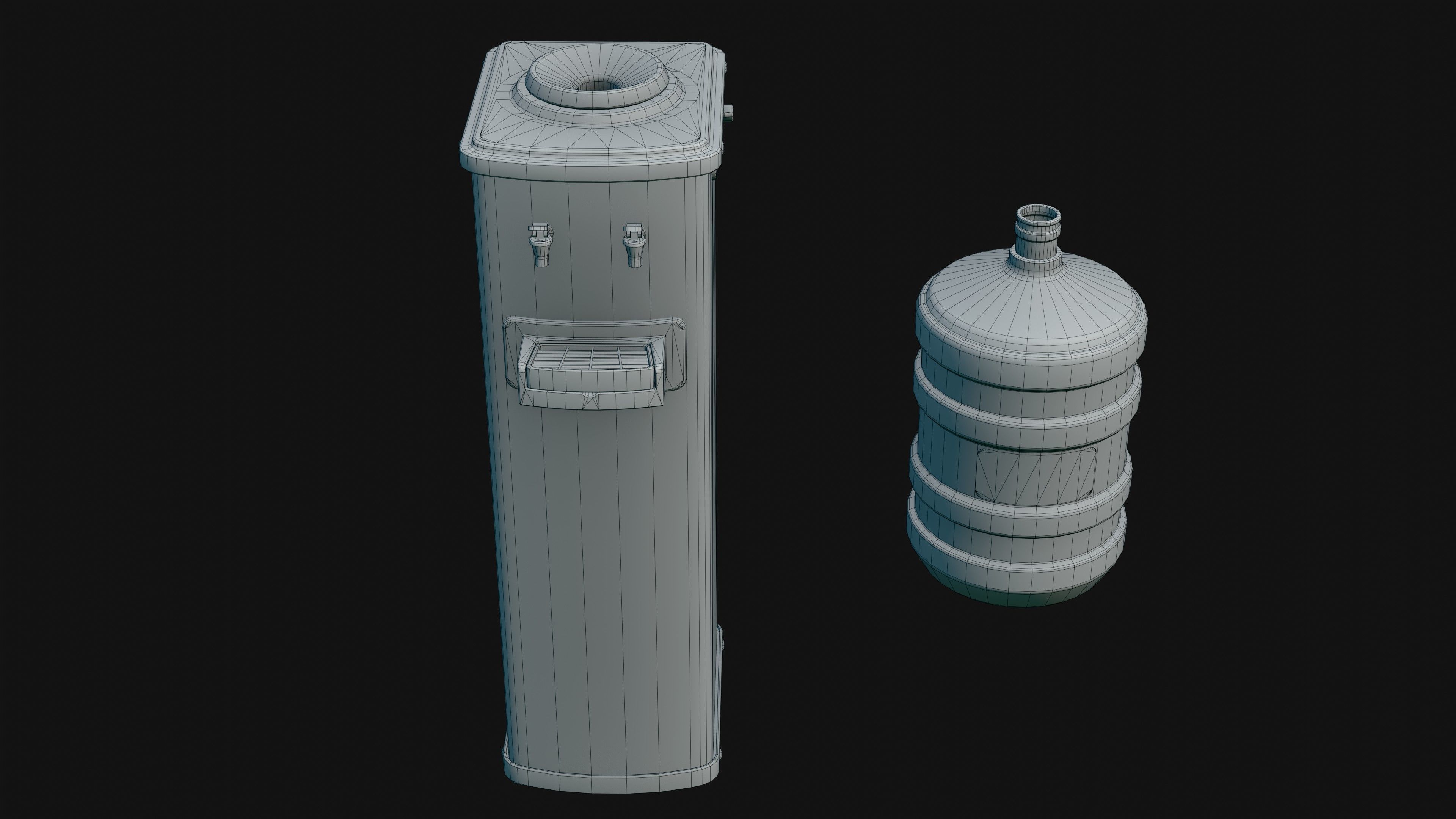 Water cooler fountain for office Low-poly 3D model_8