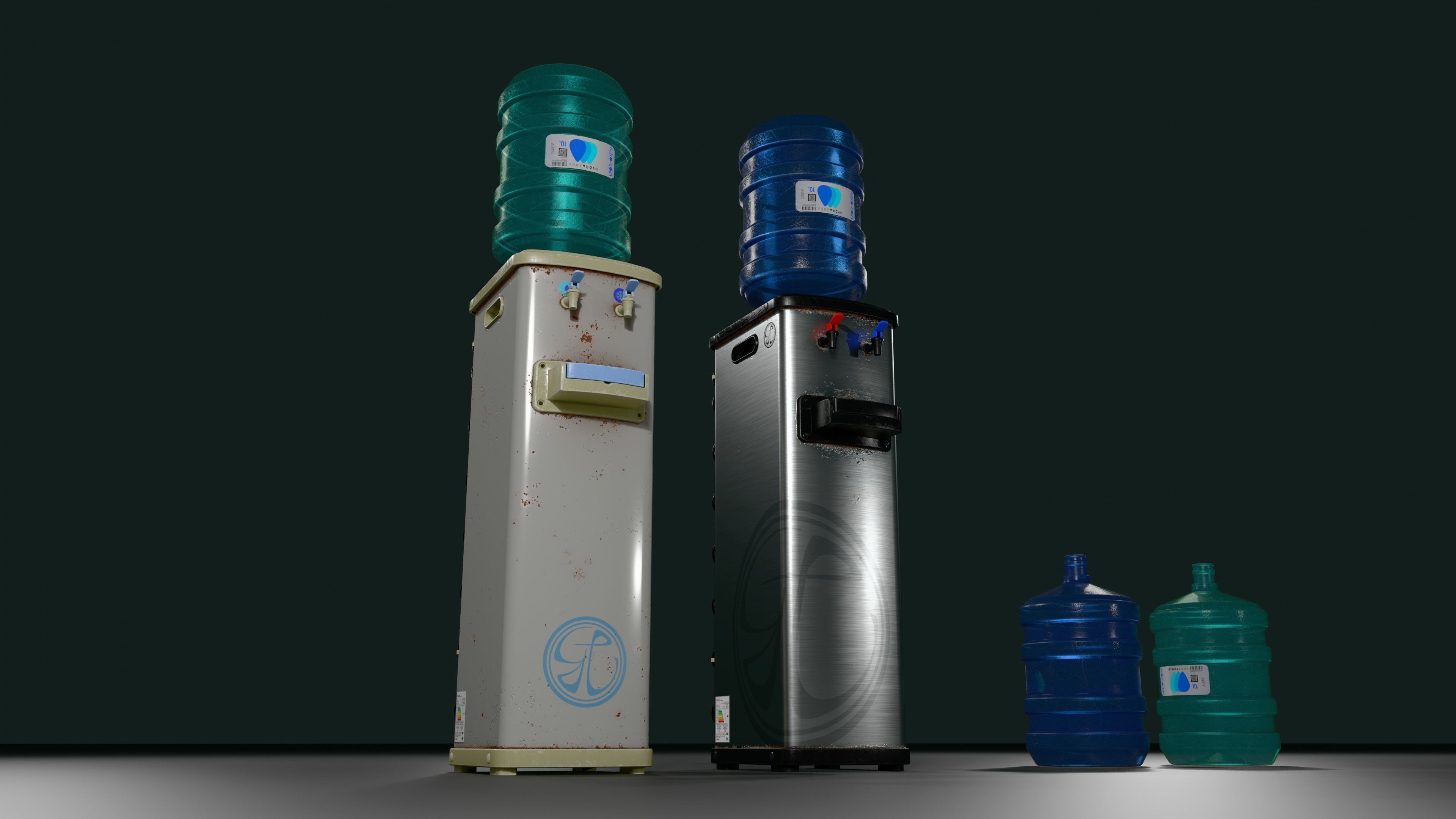 Water cooler fountain for office Low-poly 3D model_7