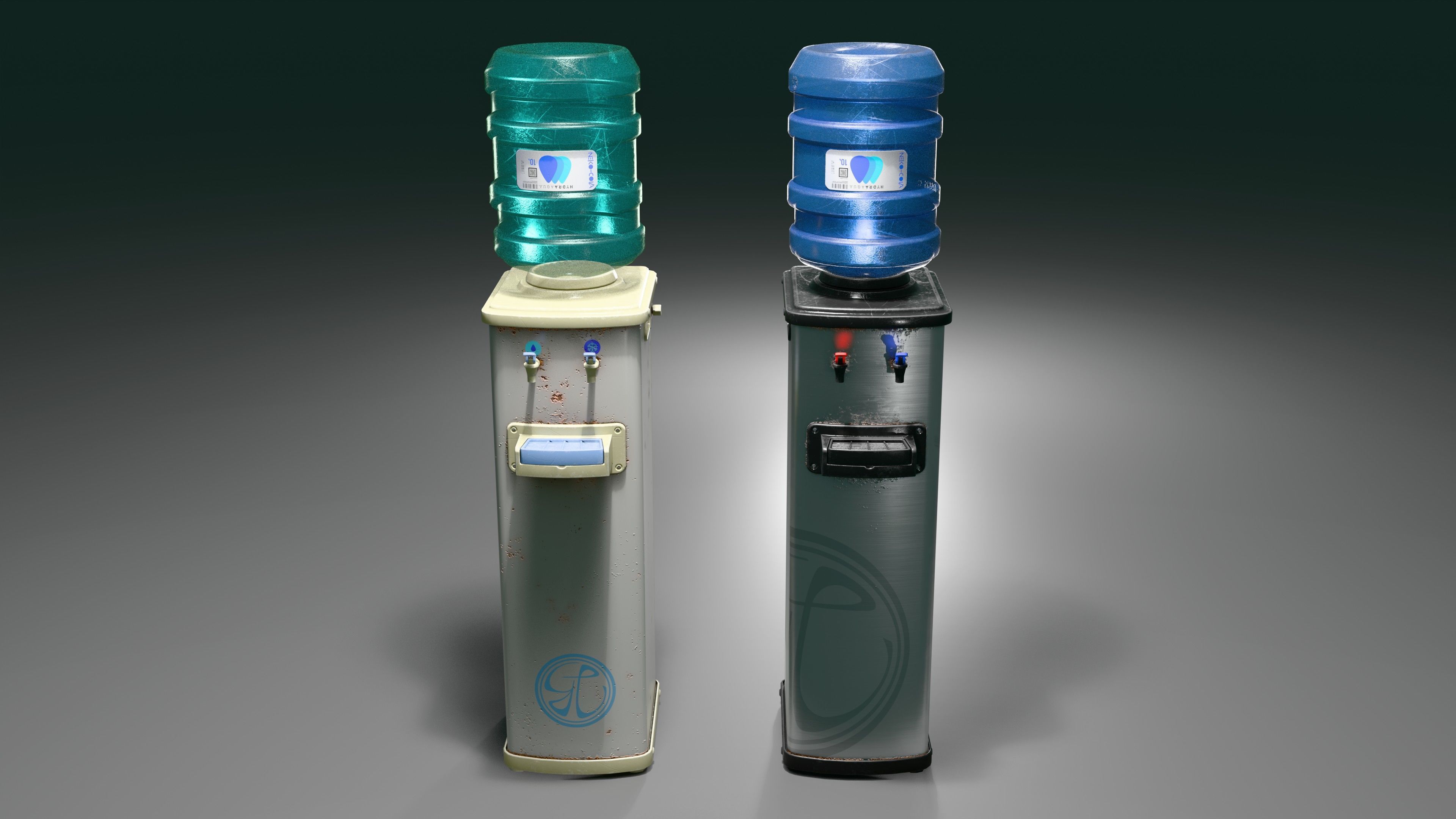Water cooler fountain for office Low-poly 3D model_3