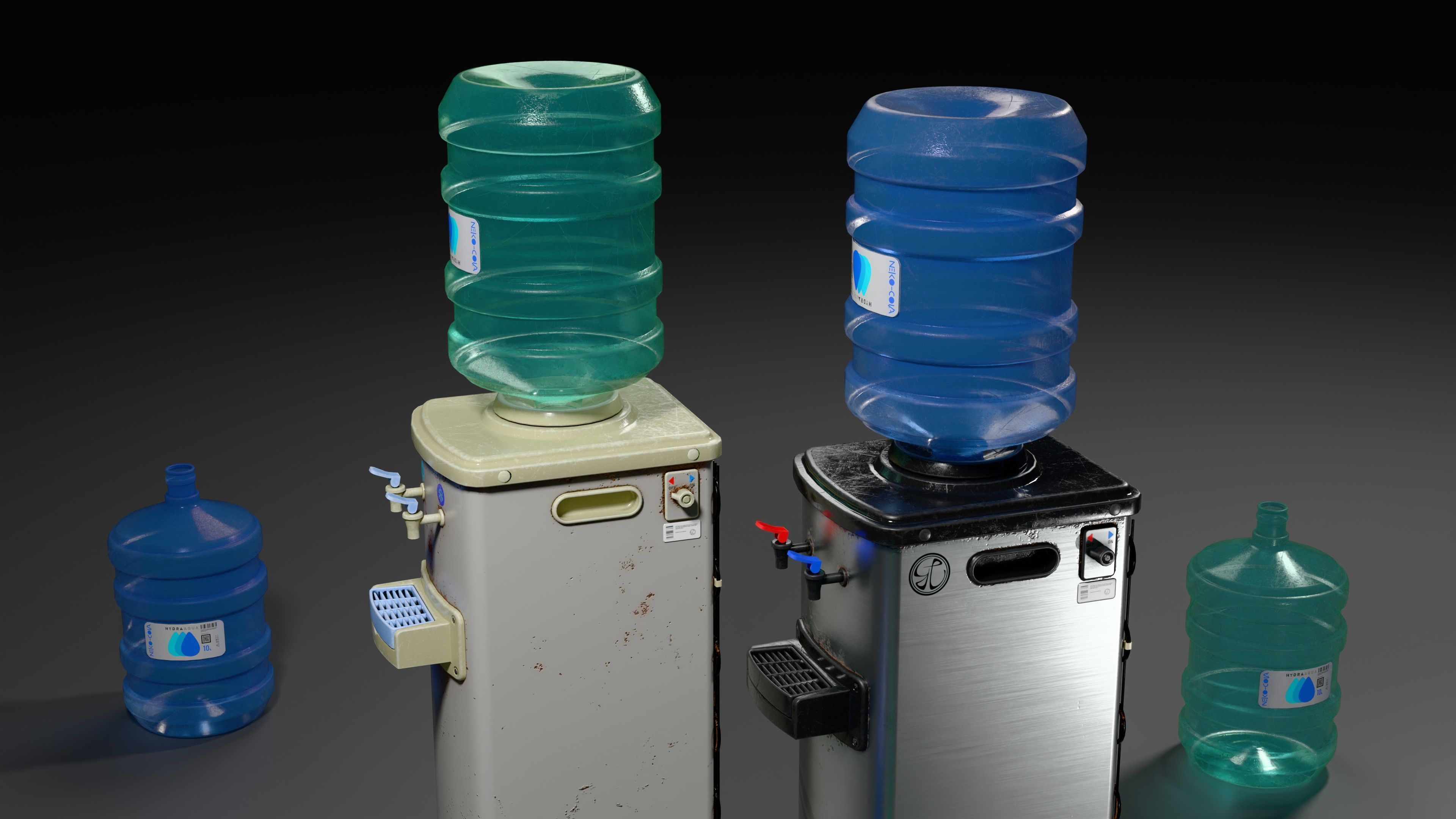 Water cooler fountain for office Low-poly 3D model_2