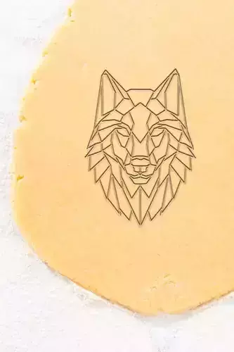 Geometric Wolf Cookie Cutter - Biscuit Cutter