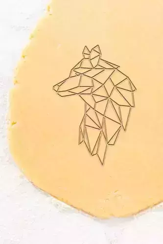 Geometric Wolf Cookie Cutter - Biscuit Cutter