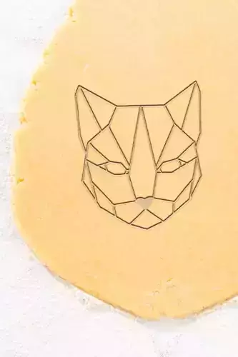 Geometric Cat Cookie Cutter - Biscuit Cutter