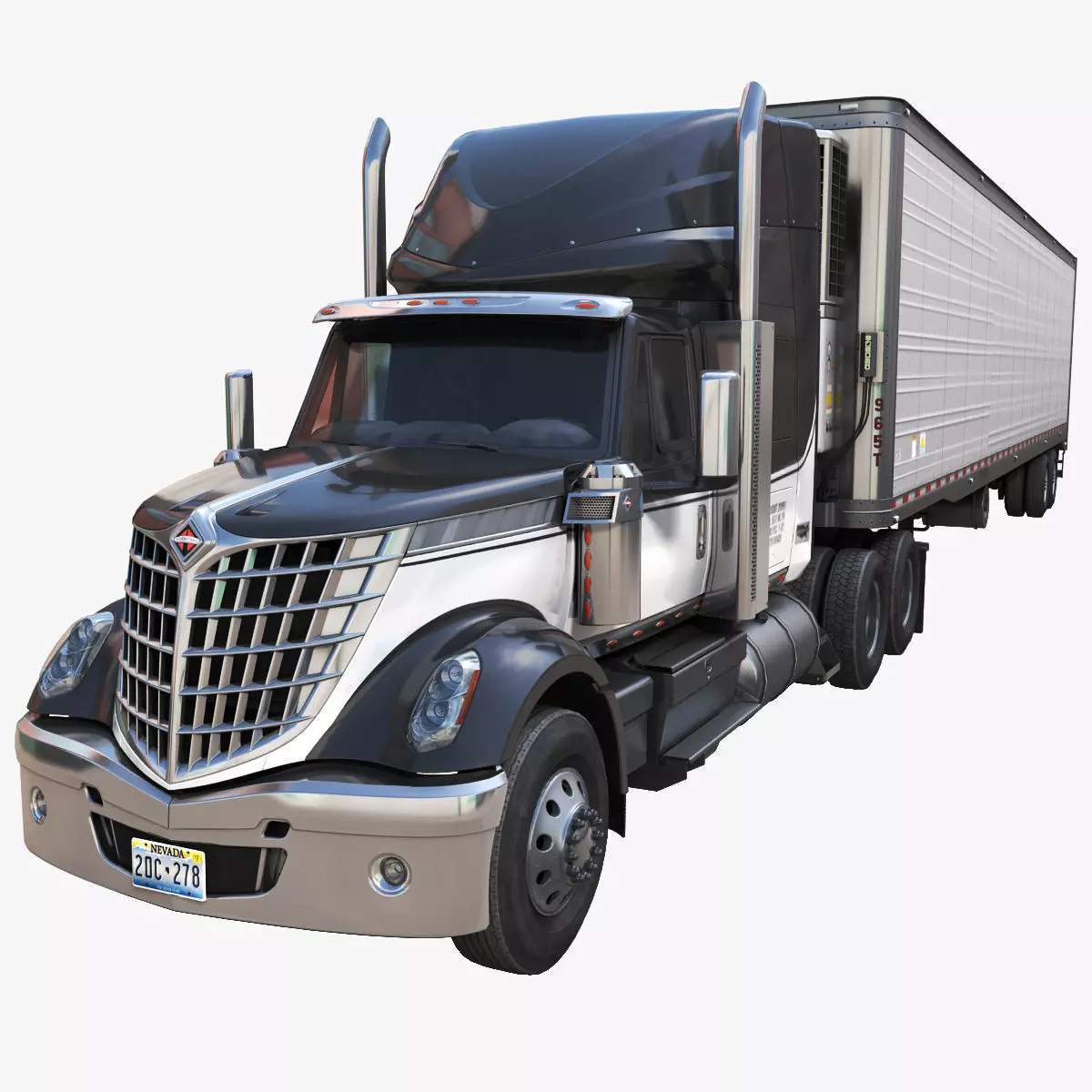 International LoneStar van trailer Low-poly 3D model