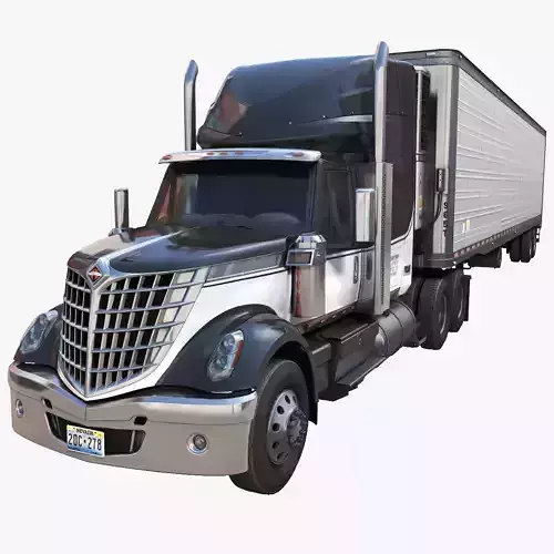 International LoneStar van trailer Low-poly 3D model