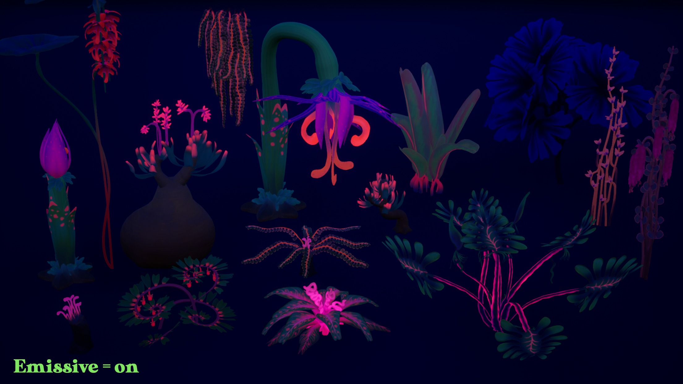 Alien Plants Pack Low-poly 3D model_18