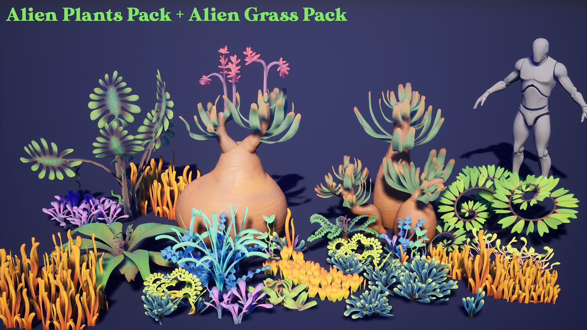 Alien Plants Pack Low-poly 3D model_21