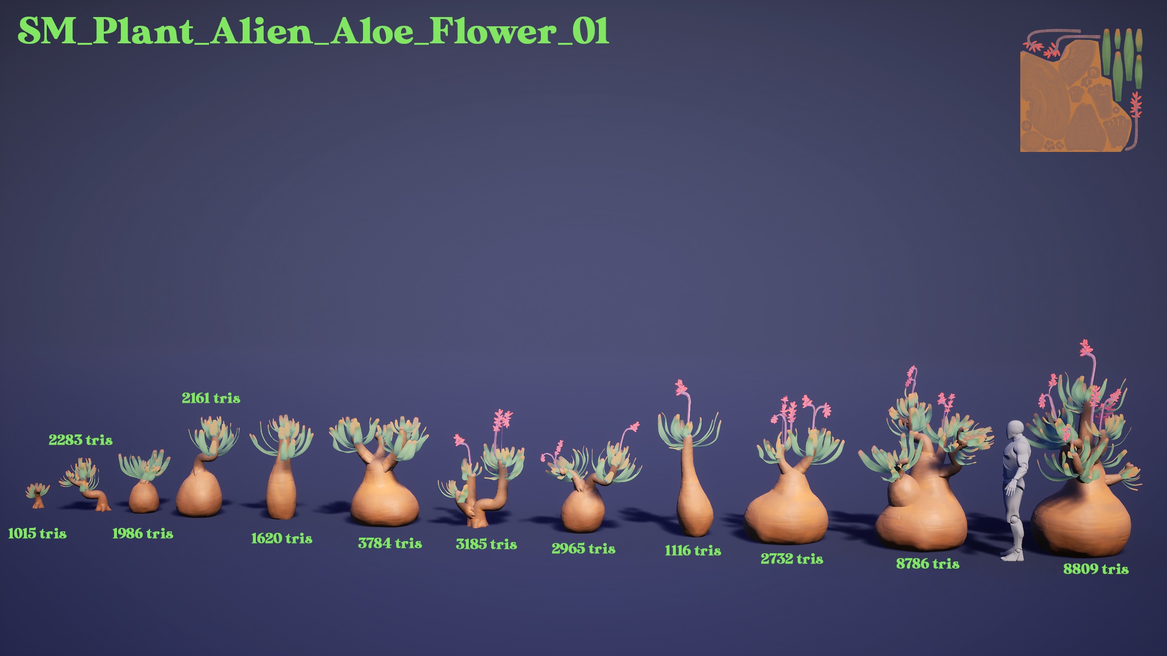Alien Plants Pack Low-poly 3D model_6