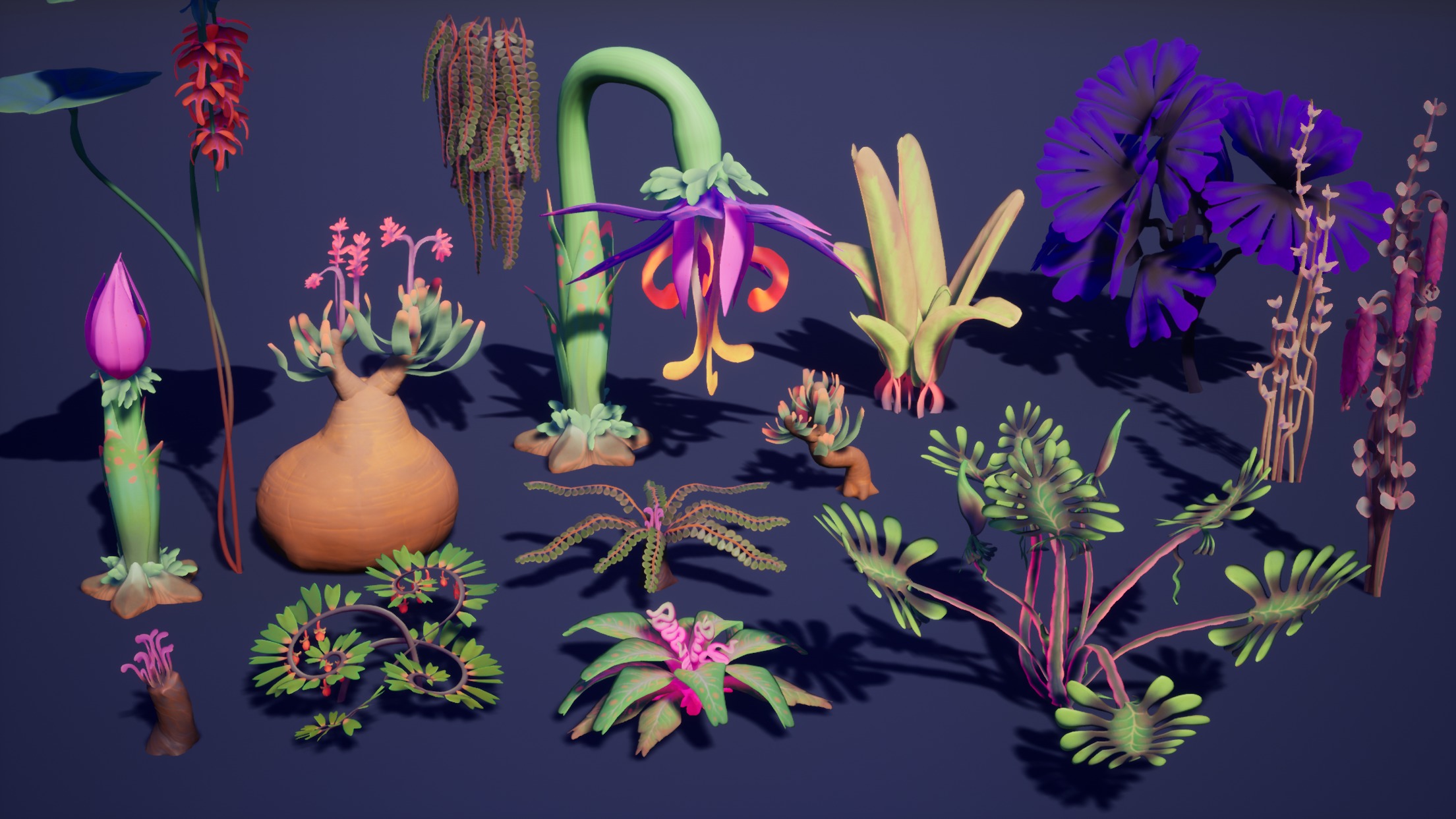 Alien Plants Pack Low-poly 3D model_17