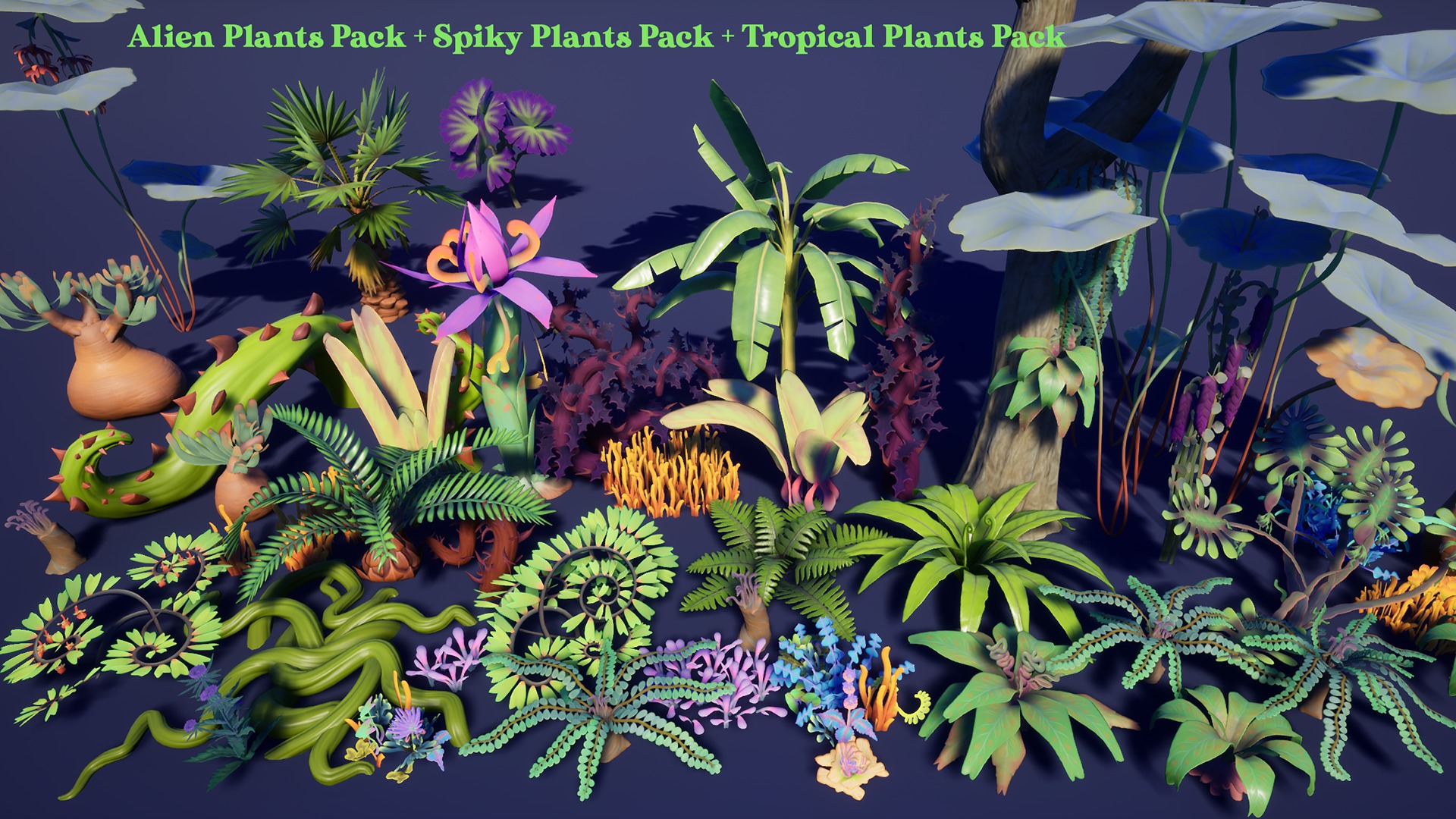 Alien Plants Pack Low-poly 3D model_19