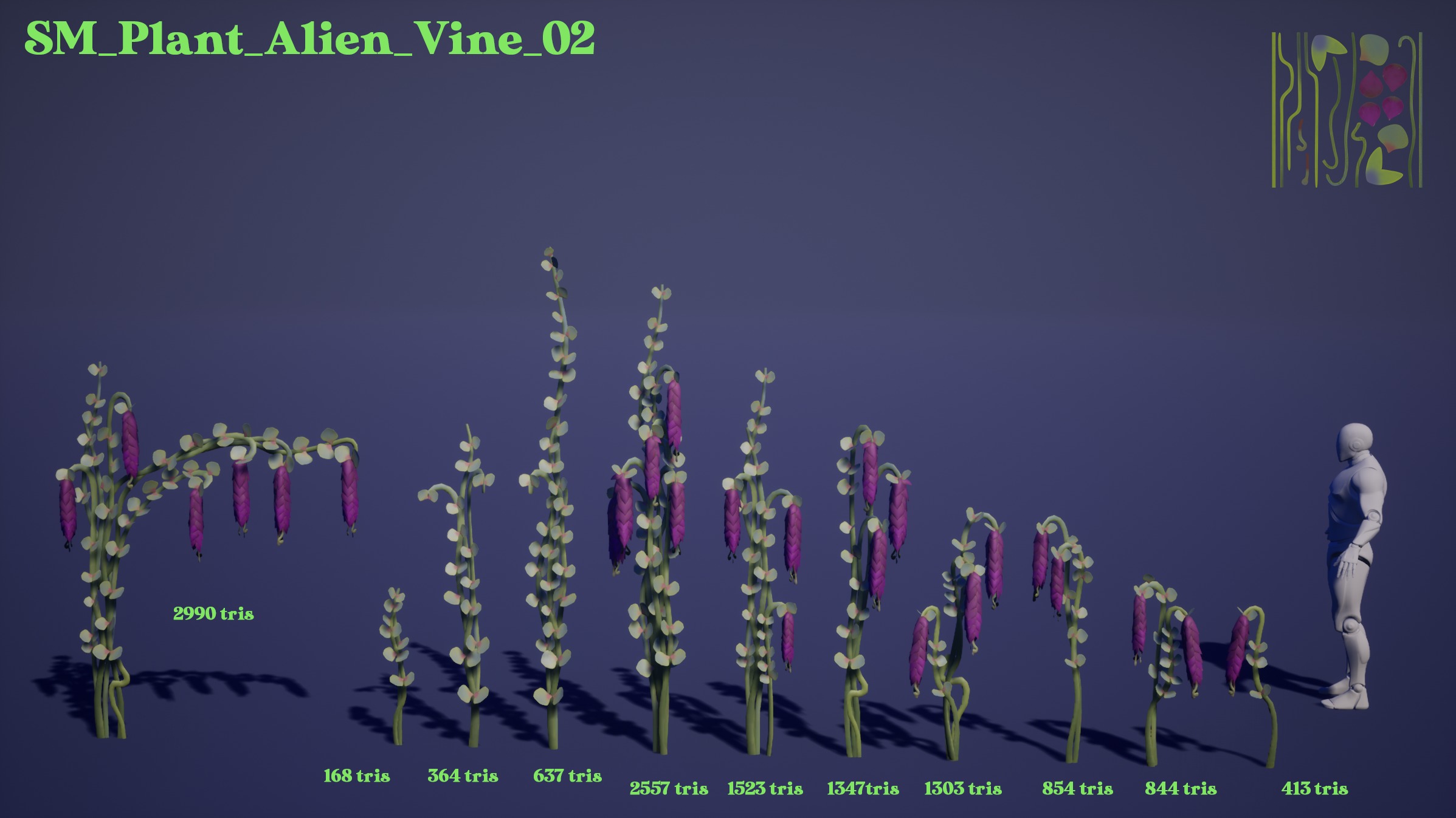 Alien Plants Pack Low-poly 3D model_14