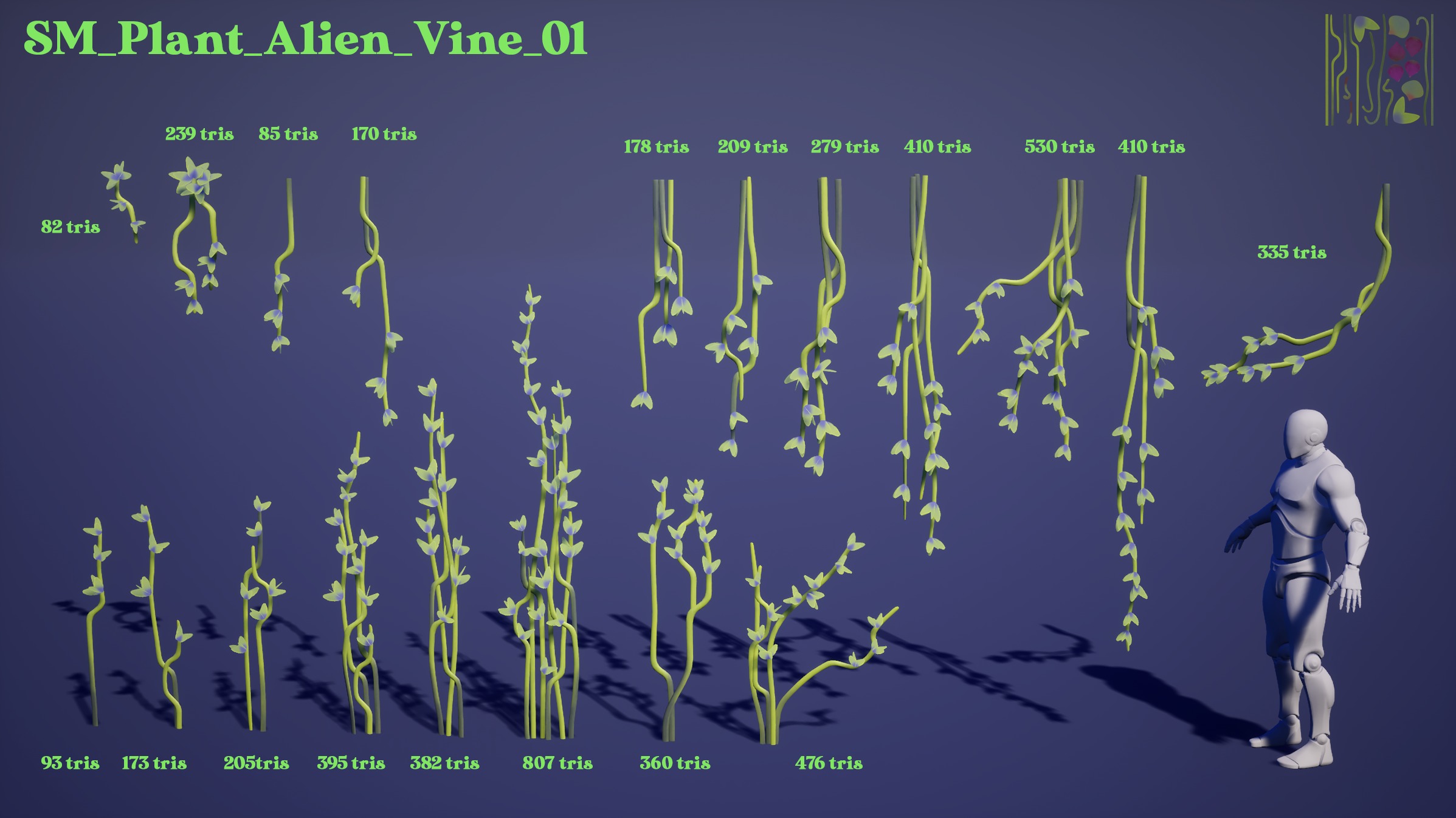 Alien Plants Pack Low-poly 3D model_15