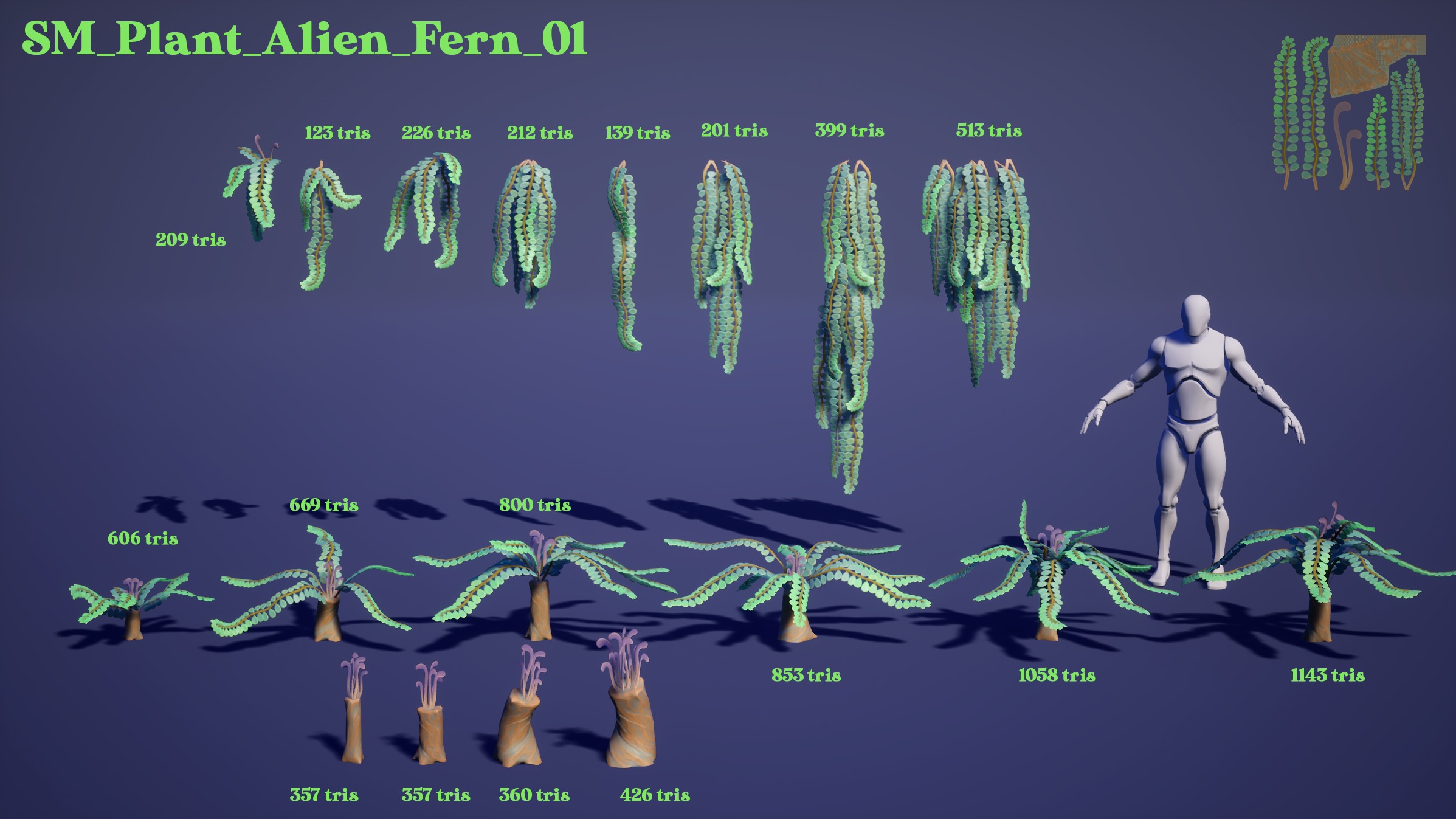 Alien Plants Pack Low-poly 3D model_10