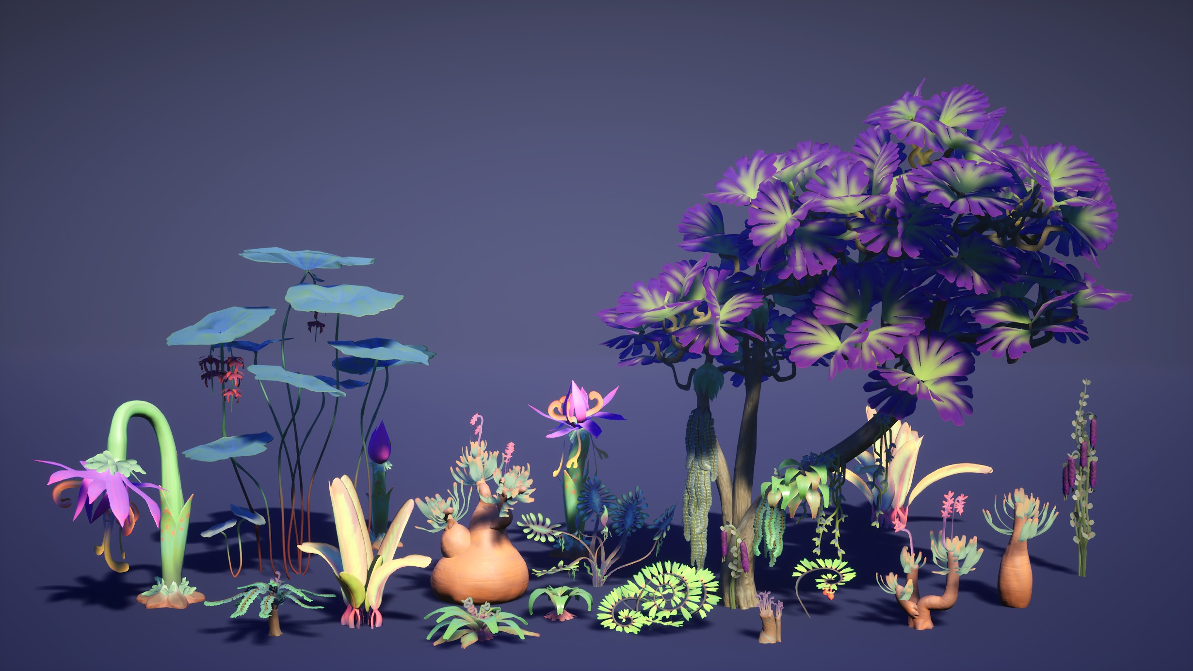 Alien Plants Pack Low-poly 3D model_24