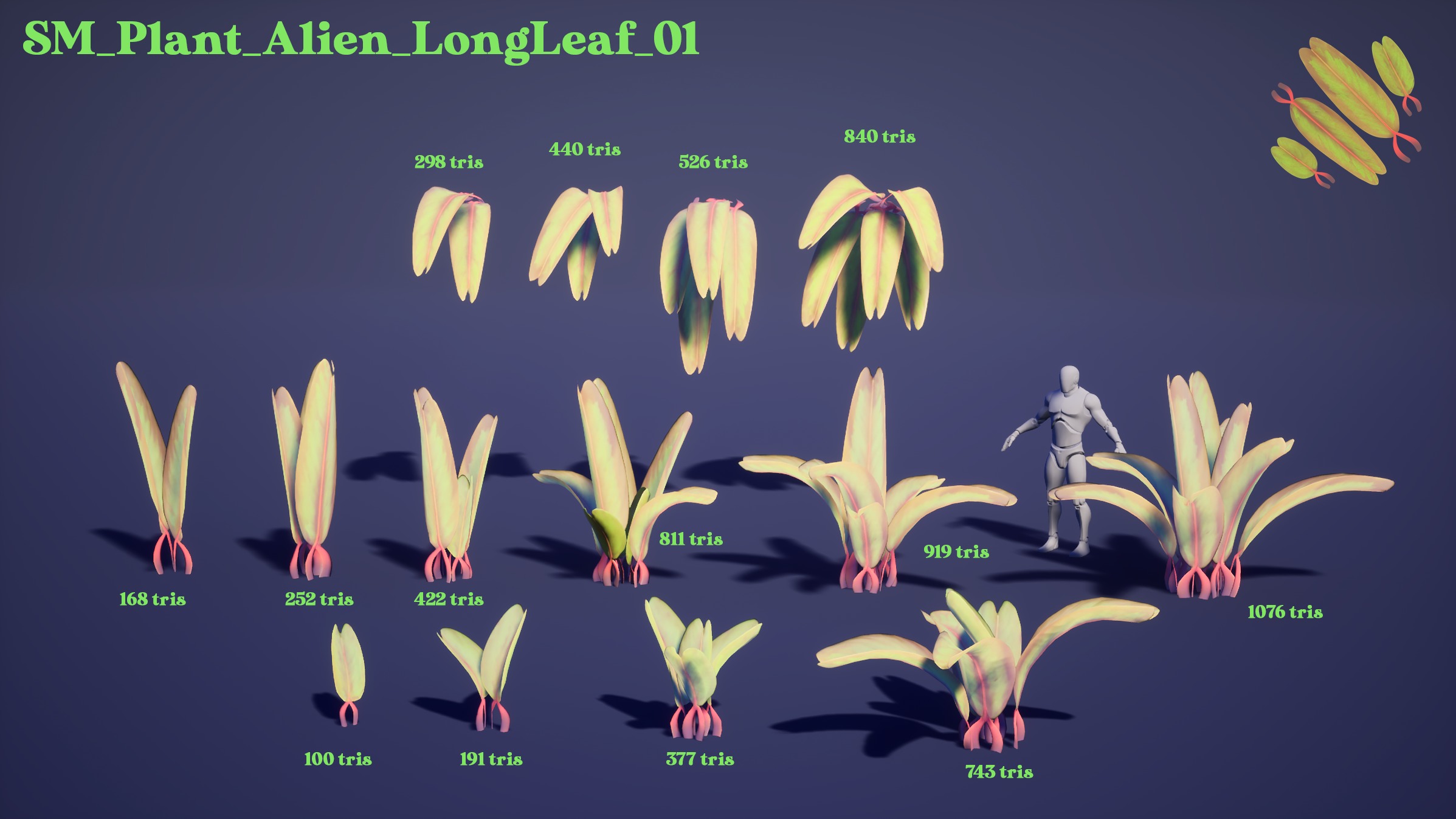 Alien Plants Pack Low-poly 3D model_12