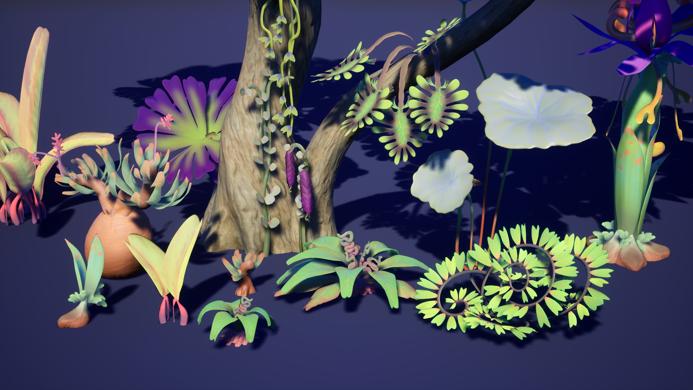 Alien Plants Pack Low-poly 3D model_2