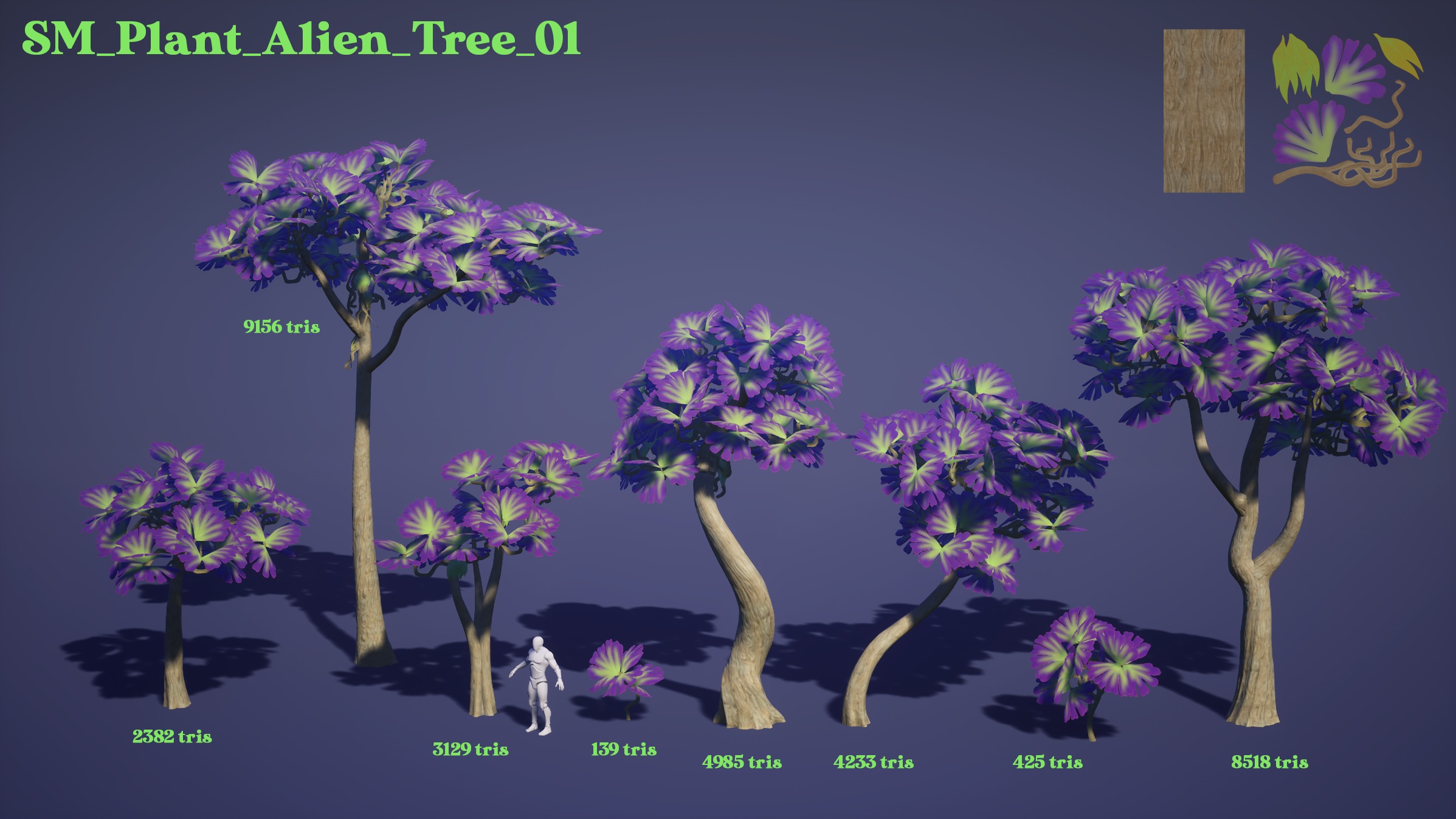Alien Plants Pack Low-poly 3D model_16