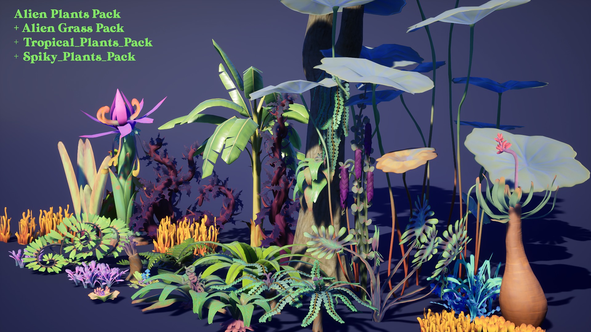 Alien Plants Pack Low-poly 3D model_20