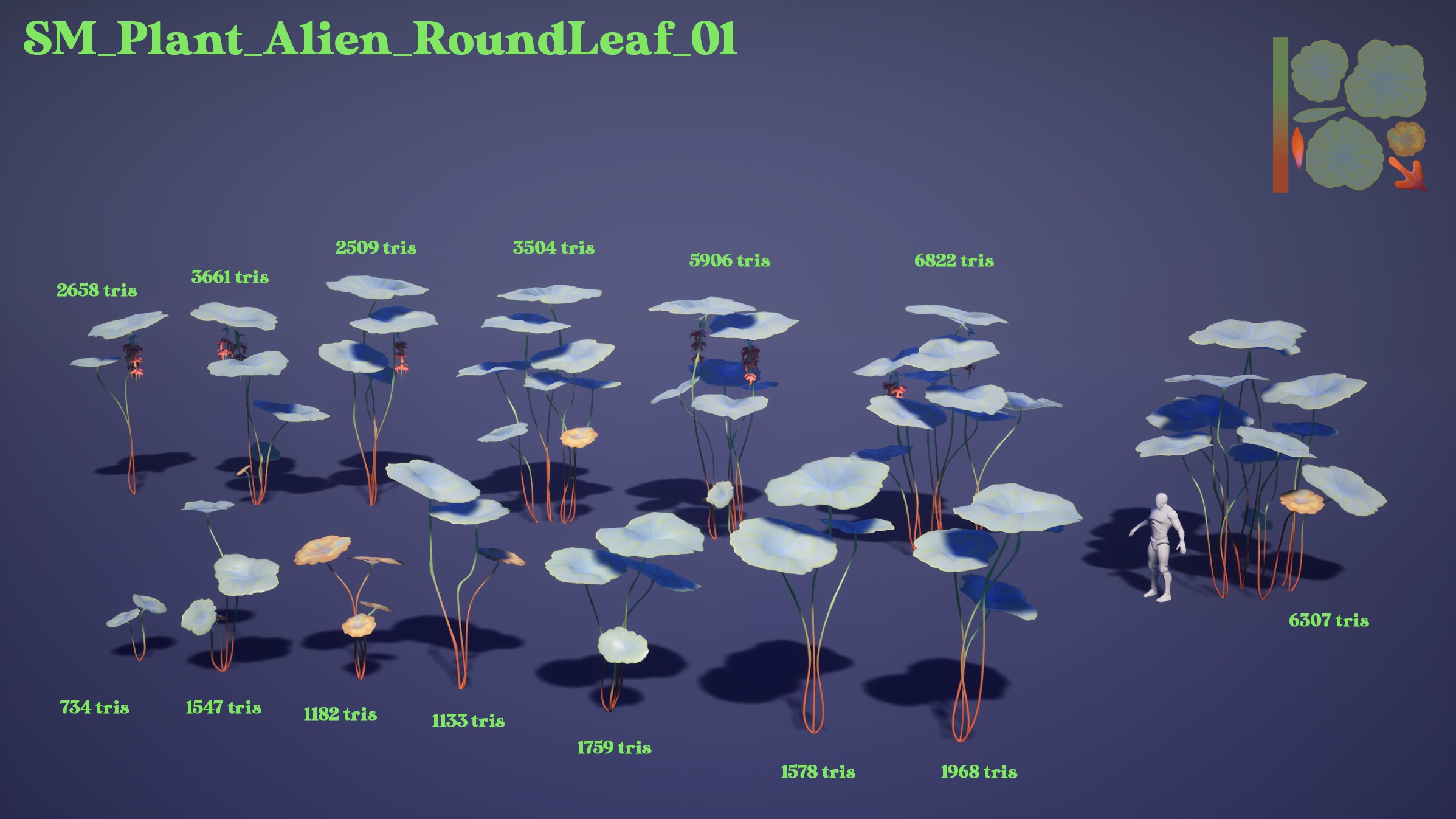 Alien Plants Pack Low-poly 3D model_9