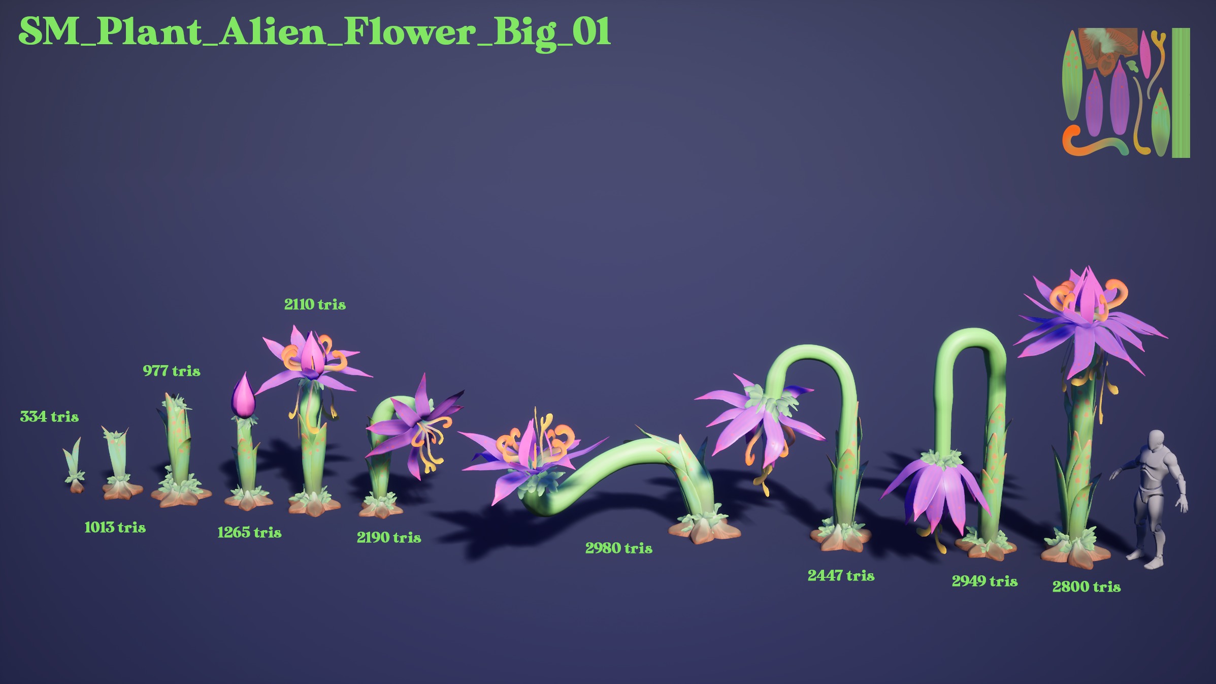 Alien Plants Pack Low-poly 3D model_8