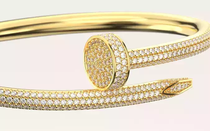 Bracelet Juste un Clou de Cartier all diamond 3D print model